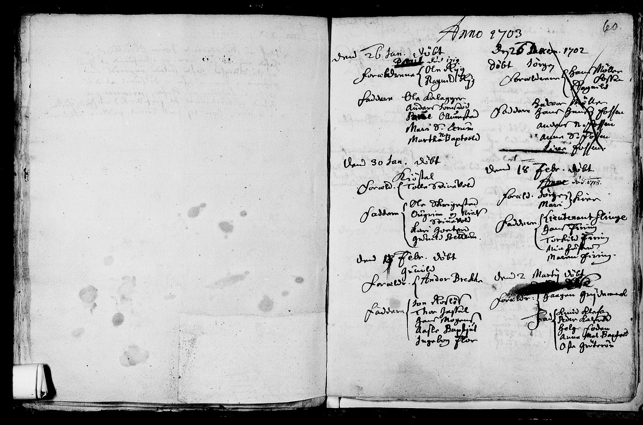 Våle kirkebøker, AV/SAKO-A-334/F/Fa/L0001: Parish register (official) no. I 1, 1693-1704, p. 60