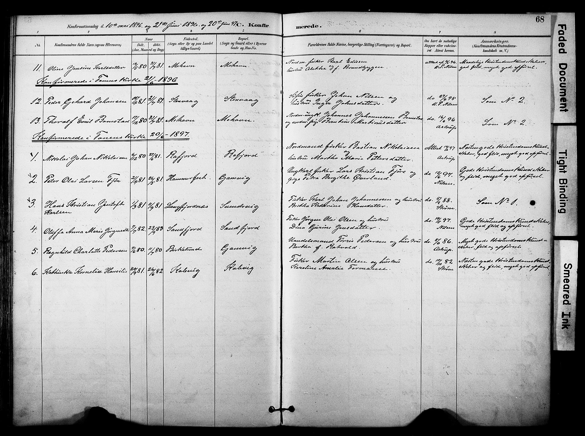 Tana sokneprestkontor, SATØ/S-1334/H/Ha/L0006kirke: Parish register (official) no. 6, 1892-1908, p. 68