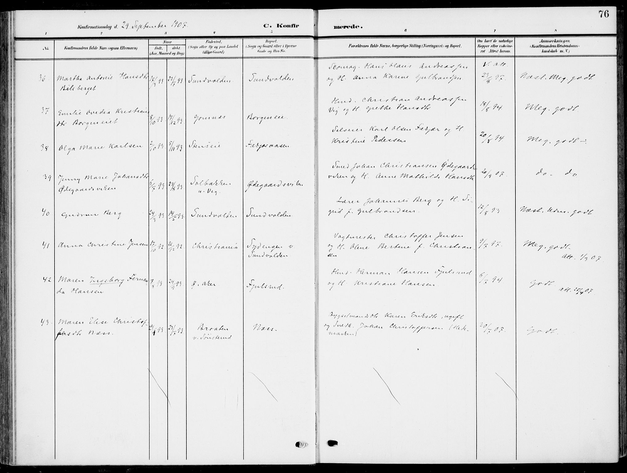 Hole kirkebøker, AV/SAKO-A-228/F/Fa/L0010: Parish register (official) no. I 10, 1907-1917, p. 76