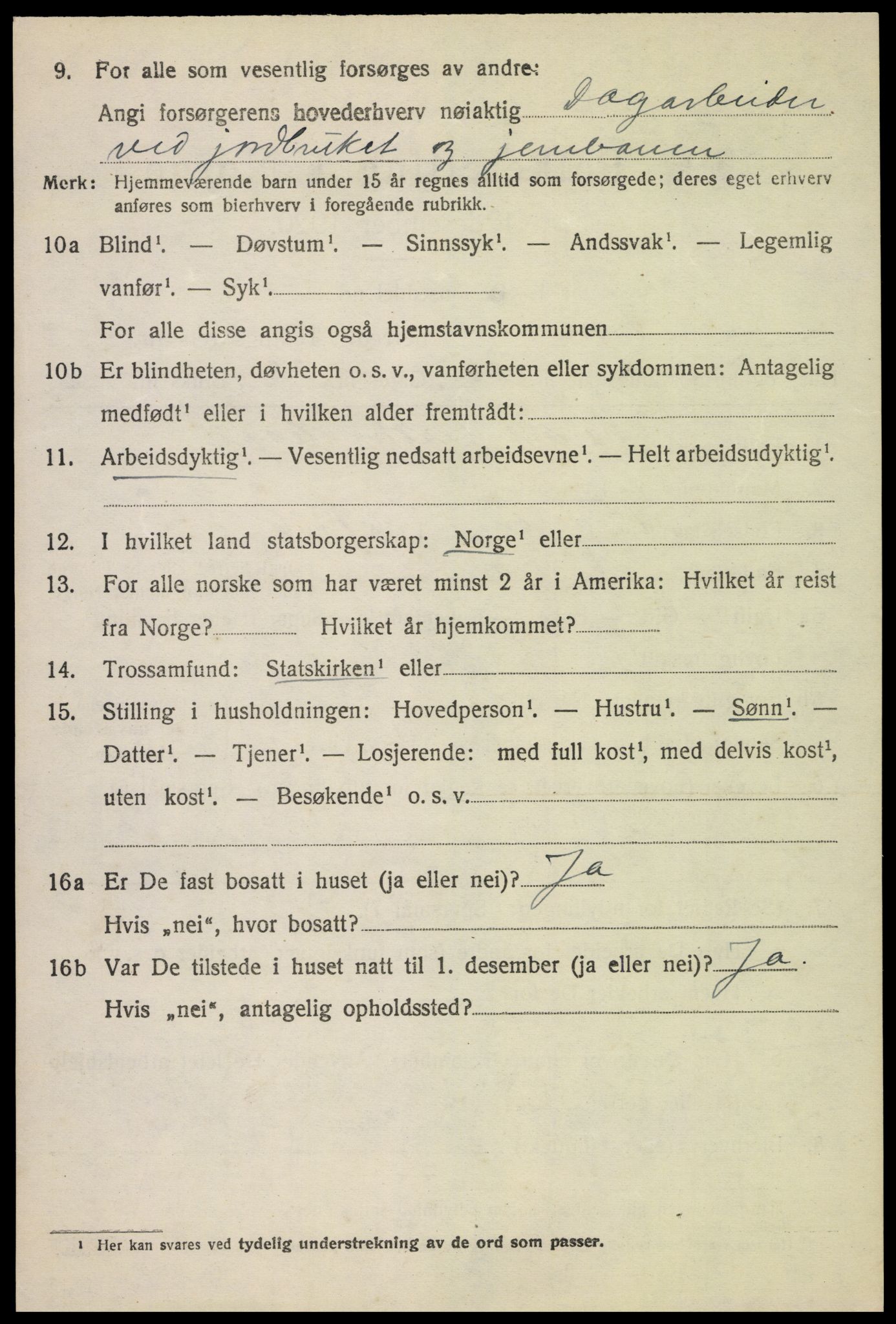 SAH, 1920 census for Nord-Fron, 1920, p. 4015