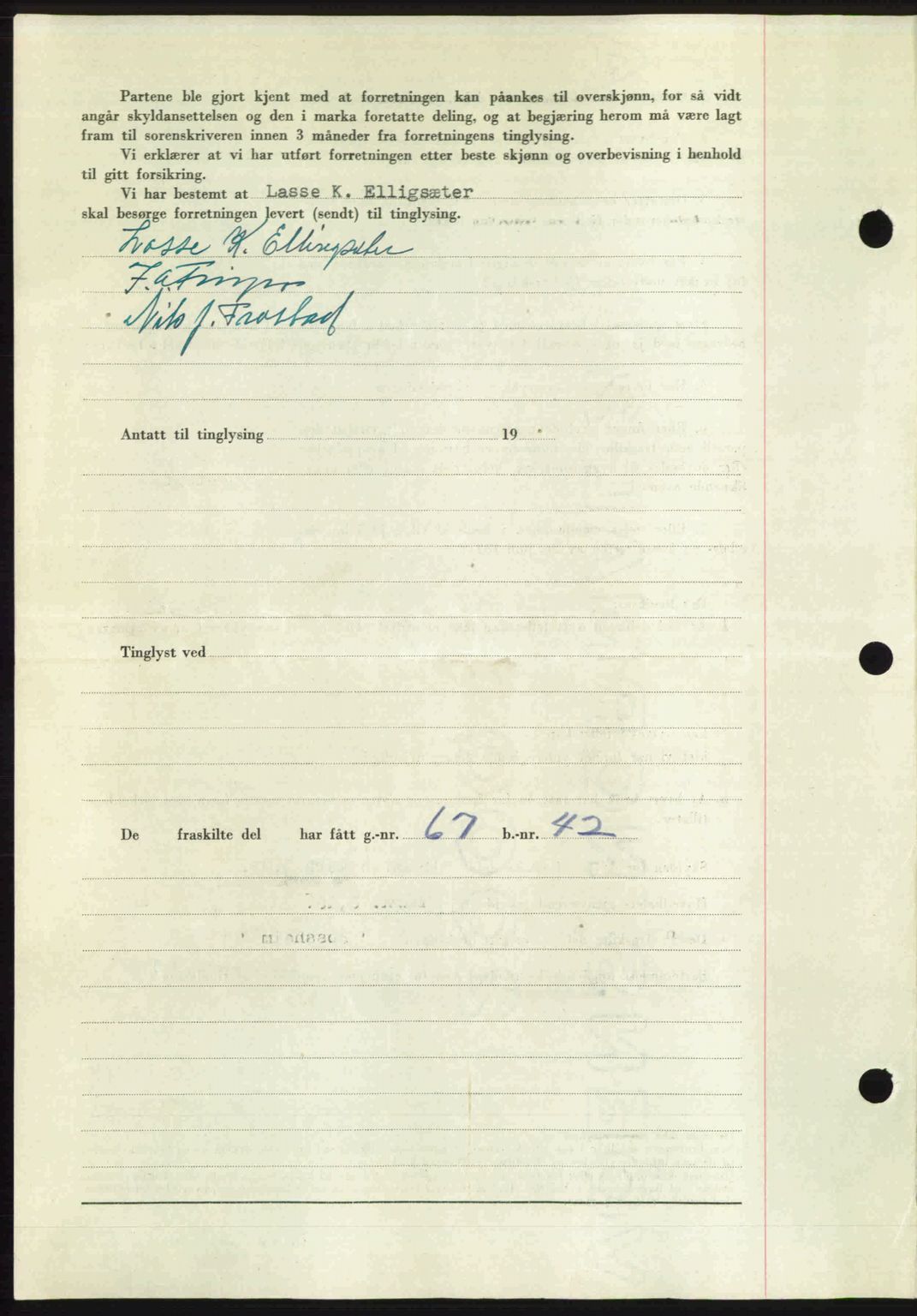 Romsdal sorenskriveri, SAT/A-4149/1/2/2C: Mortgage book no. A24, 1947-1947, Diary no: : 3240/1947