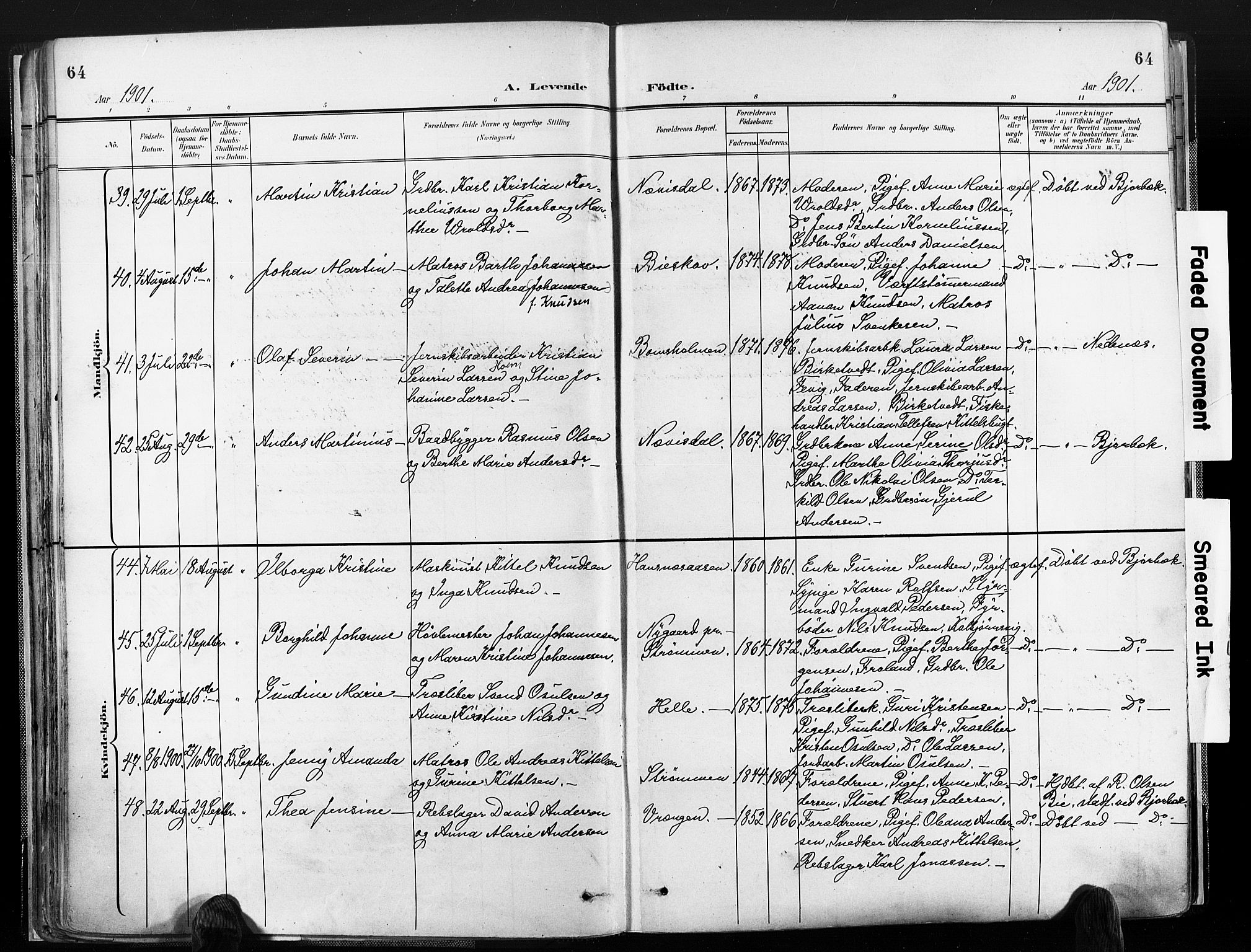 Øyestad sokneprestkontor, SAK/1111-0049/F/Fa/L0018: Parish register (official) no. A 18, 1897-1907, p. 64