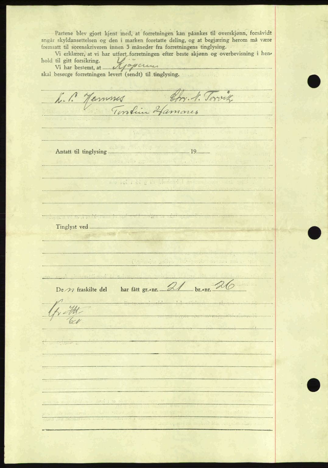 Nordmøre sorenskriveri, AV/SAT-A-4132/1/2/2Ca: Mortgage book no. A87, 1939-1940, Diary no: : 47/1940