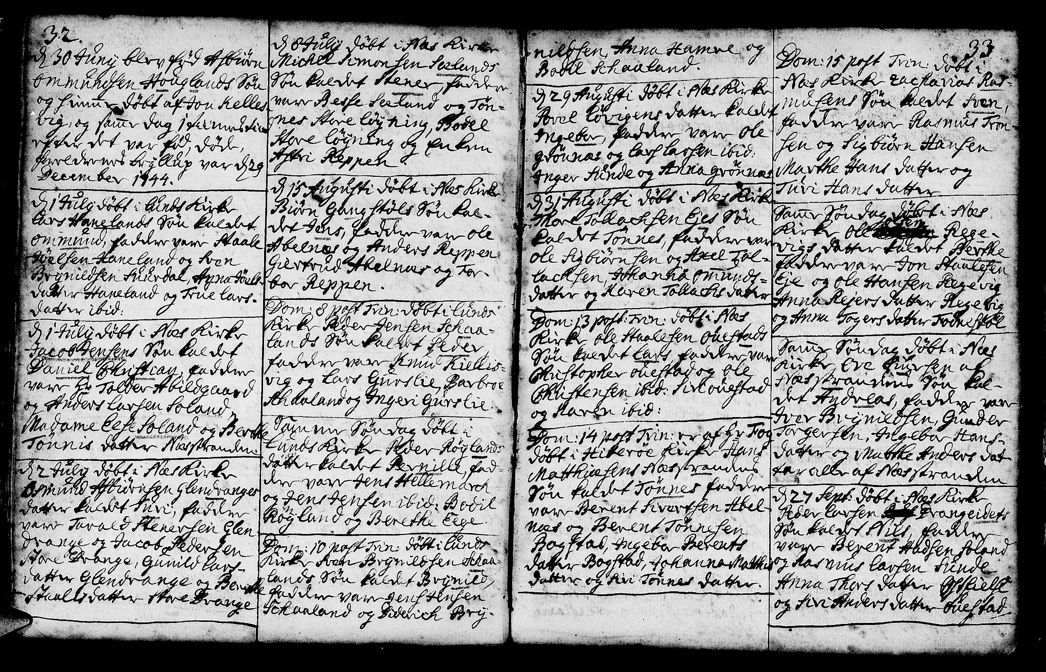 Lund sokneprestkontor, AV/SAST-A-101809/S06/L0002: Parish register (official) no. A 2, 1738-1760, p. 32-33