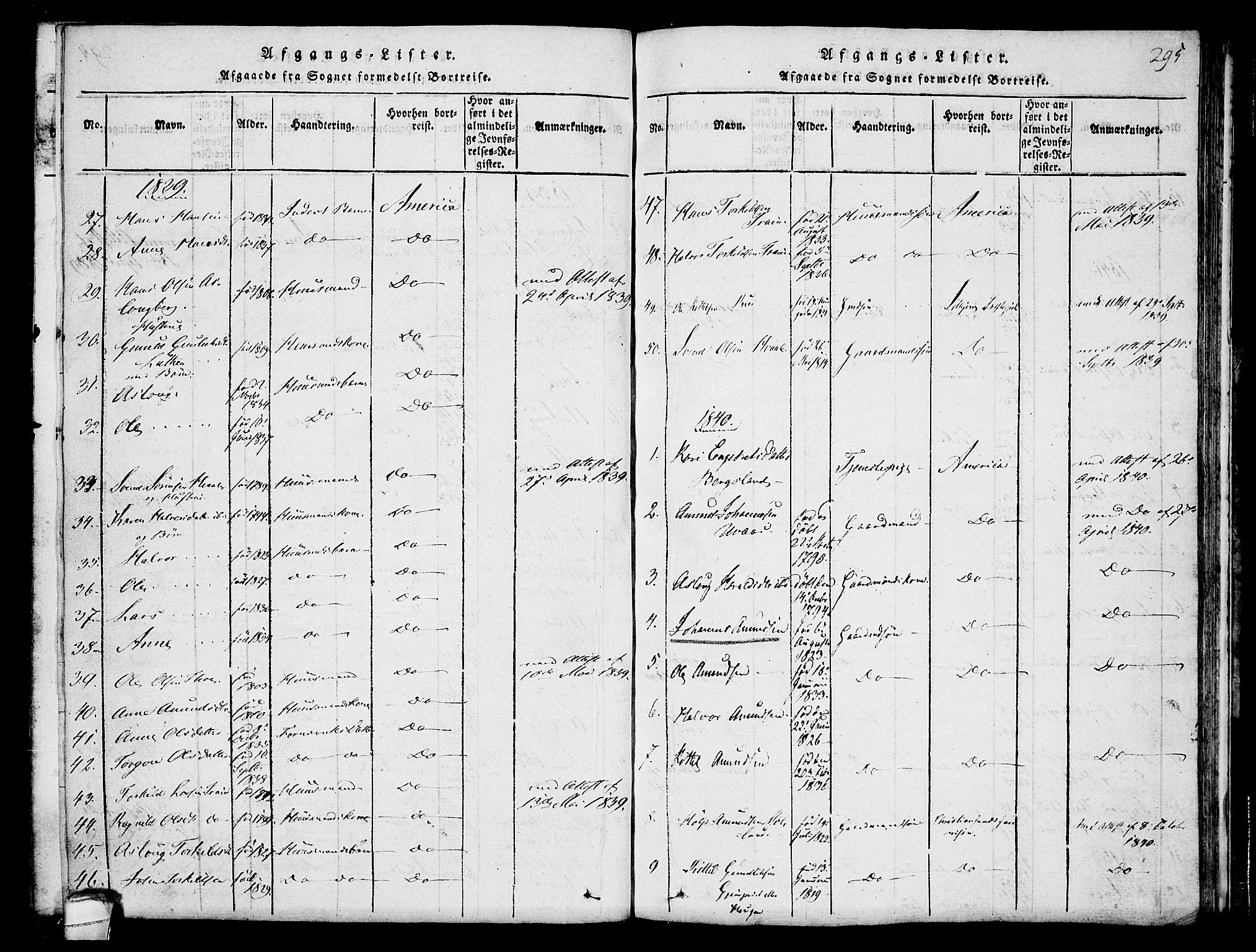 Hjartdal kirkebøker, SAKO/A-270/F/Fa/L0007: Parish register (official) no. I 7, 1815-1843, p. 295