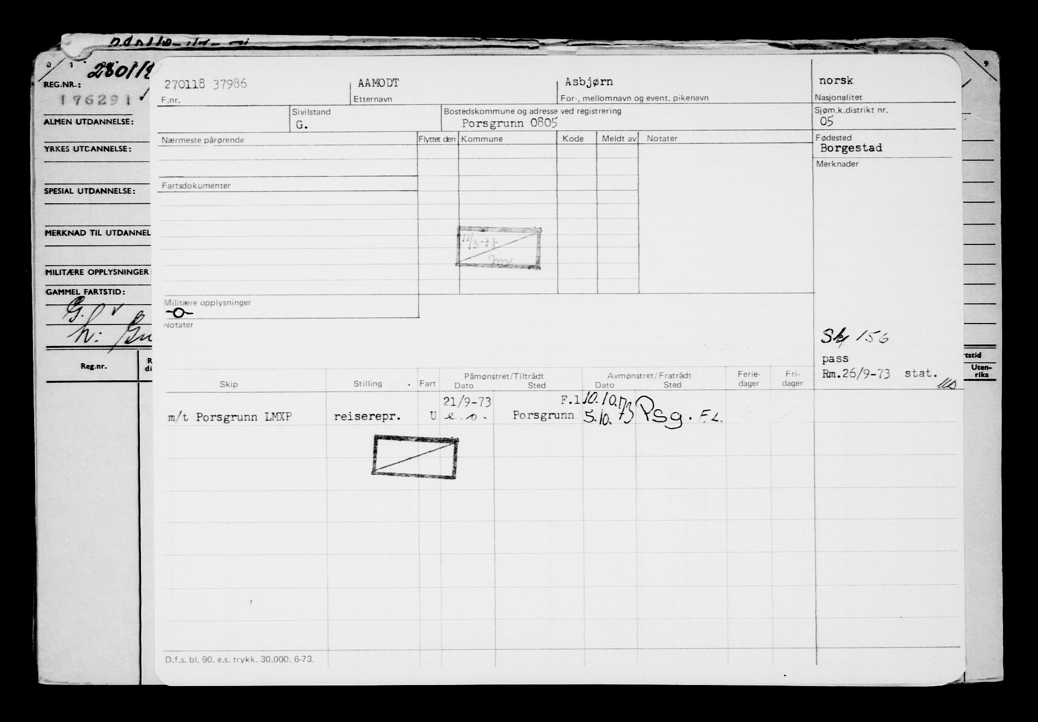 Direktoratet for sjømenn, AV/RA-S-3545/G/Gb/L0155: Hovedkort, 1918, p. 180