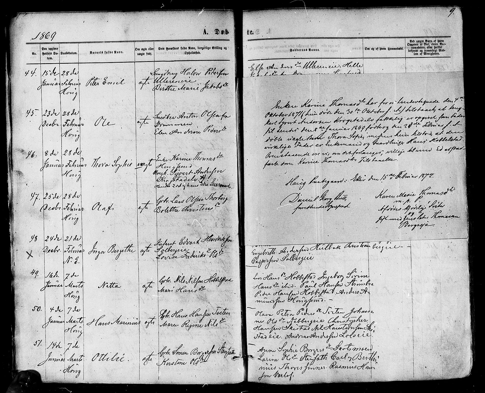 Eiker kirkebøker, SAKO/A-4/F/Fa/L0017: Parish register (official) no. I 17, 1869-1877, p. 9