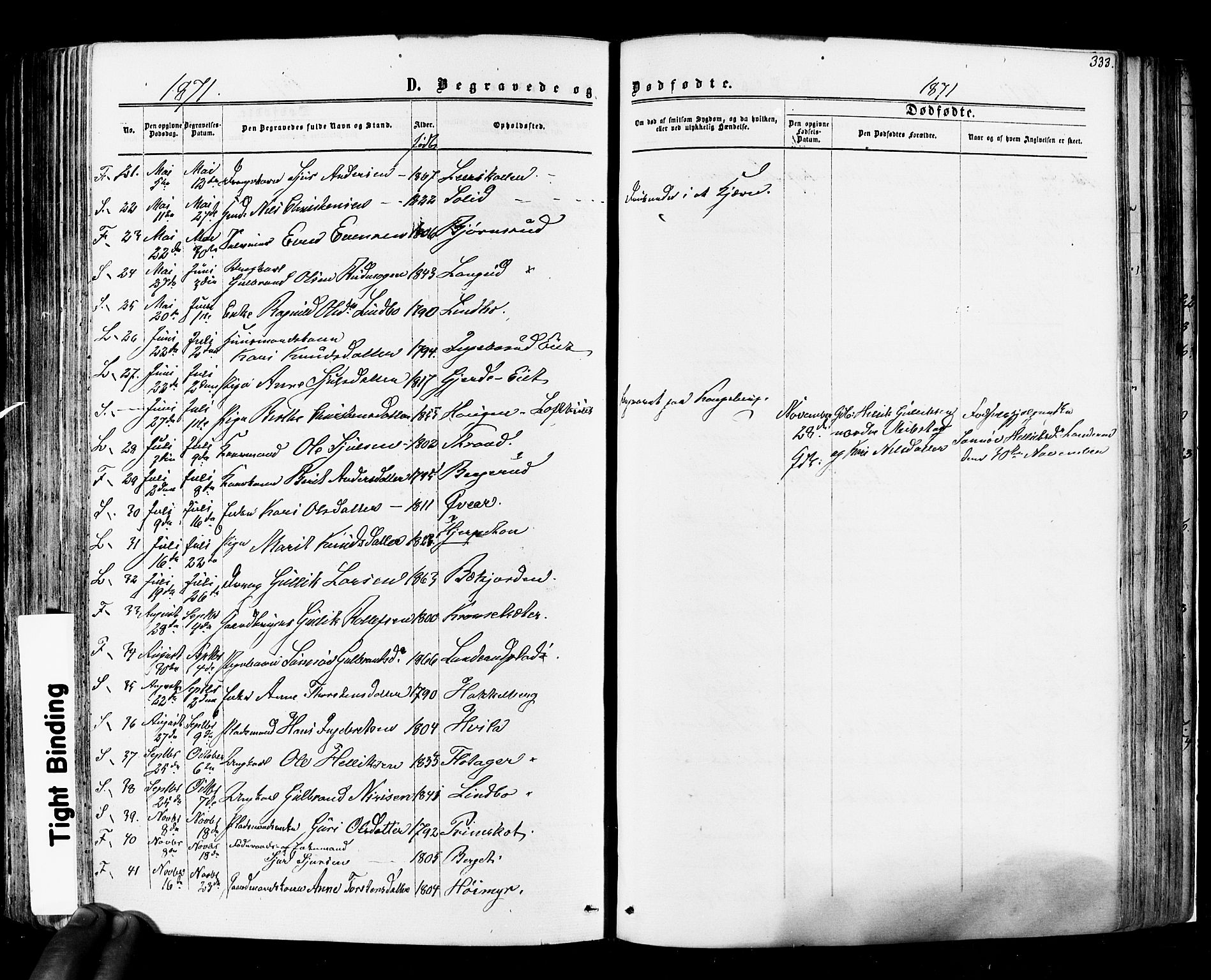 Flesberg kirkebøker, SAKO/A-18/F/Fa/L0007: Parish register (official) no. I 7, 1861-1878, p. 333