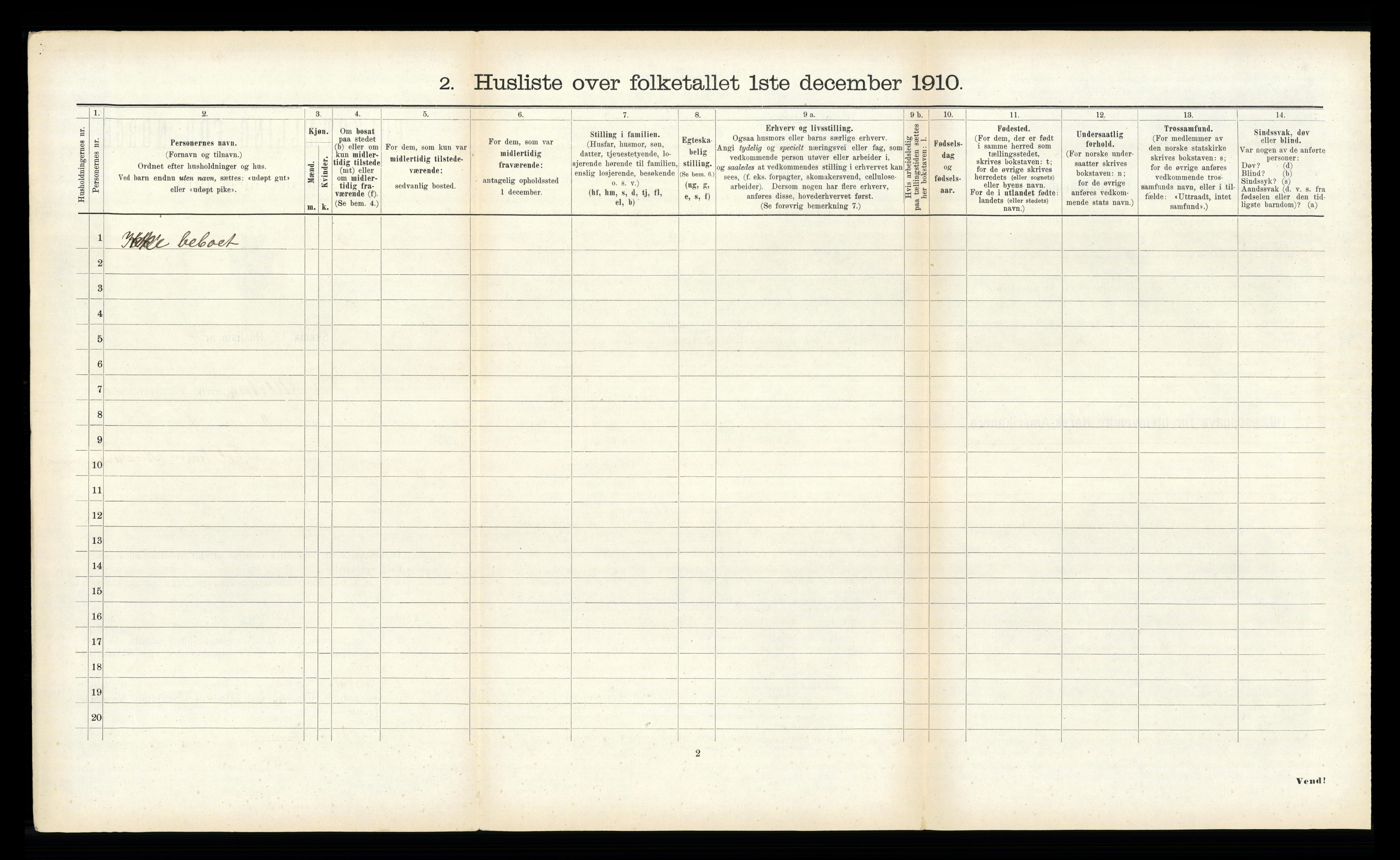 RA, 1910 census for Ulstein, 1910, p. 529