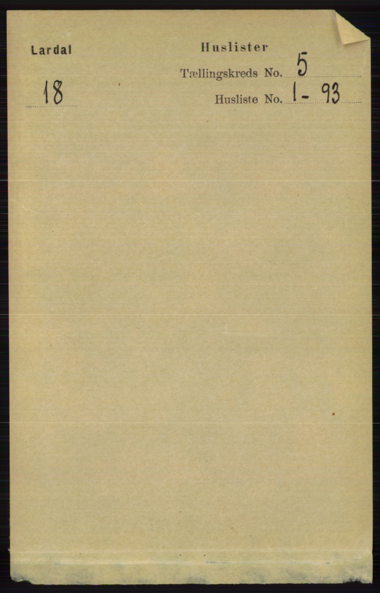 RA, 1891 census for 0728 Lardal, 1891, p. 2606