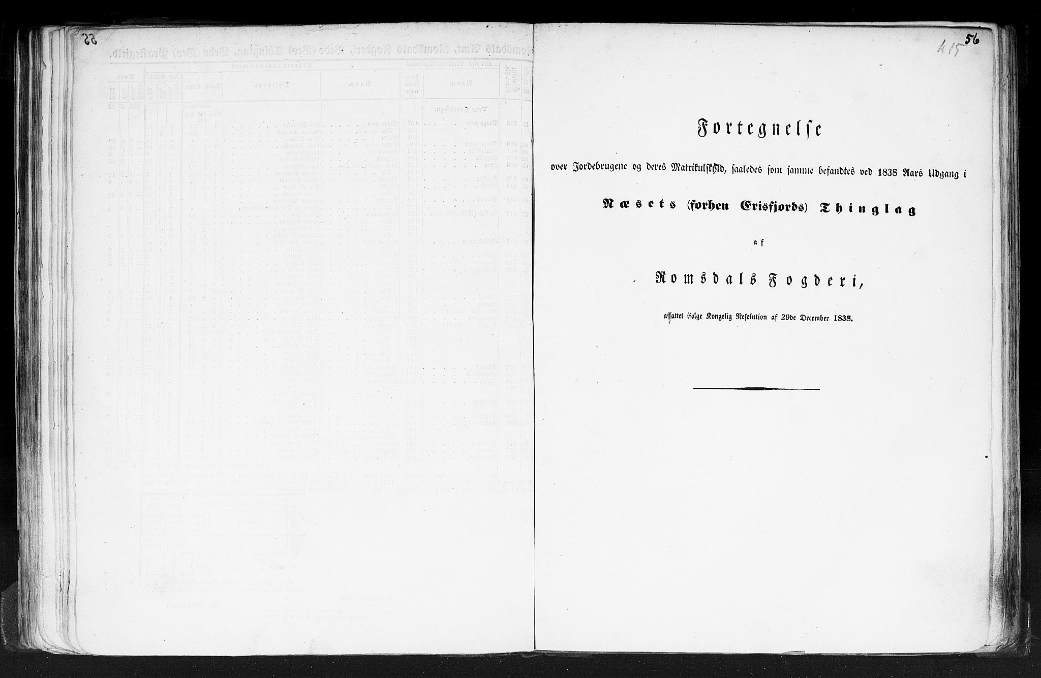 Rygh, RA/PA-0034/F/Fb/L0013: Matrikkelen for 1838 - Romsdal amt (Møre og Romsdal fylke), 1838, p. 56a