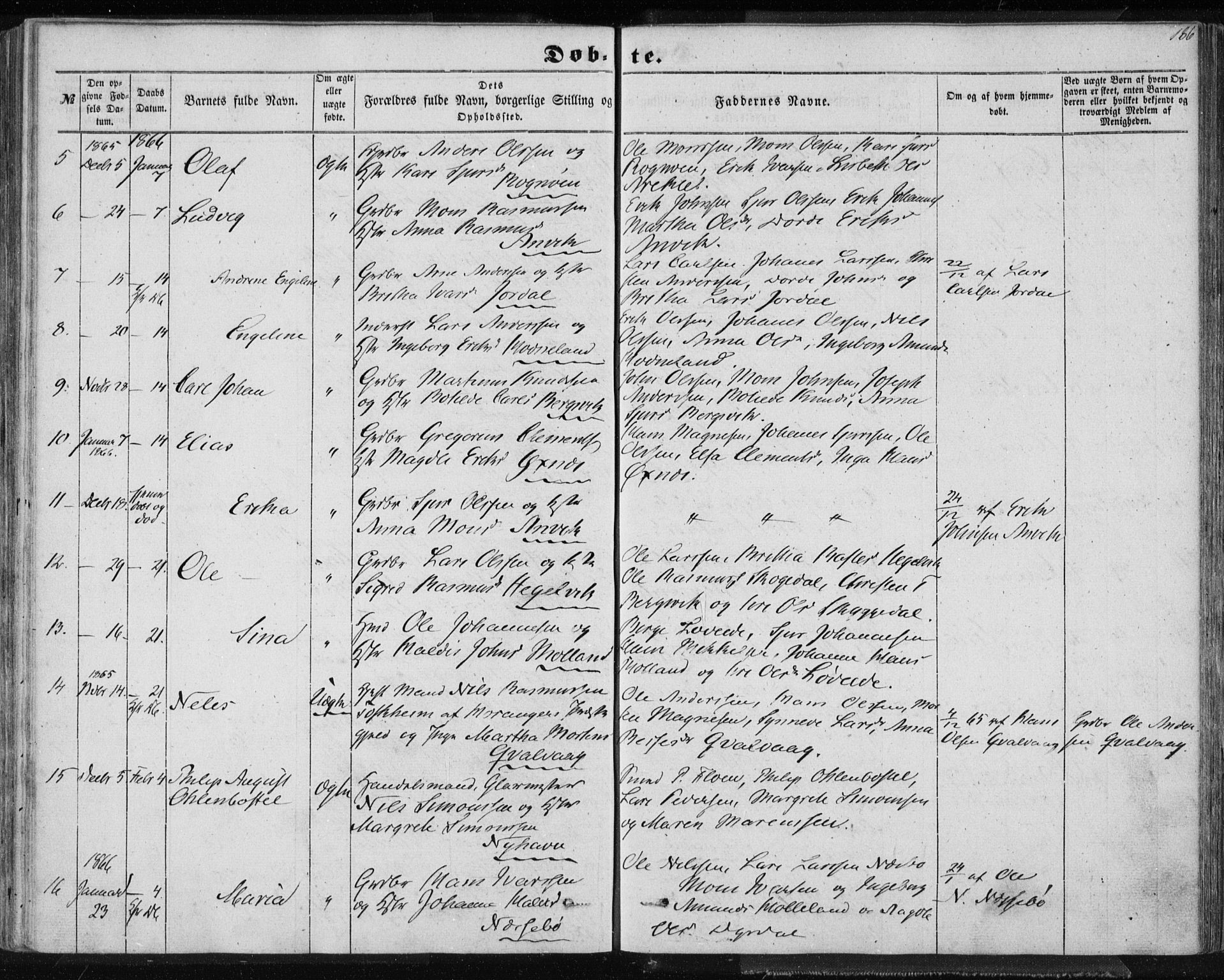 Lindås Sokneprestembete, SAB/A-76701/H/Haa: Parish register (official) no. A 11, 1854-1869, p. 186