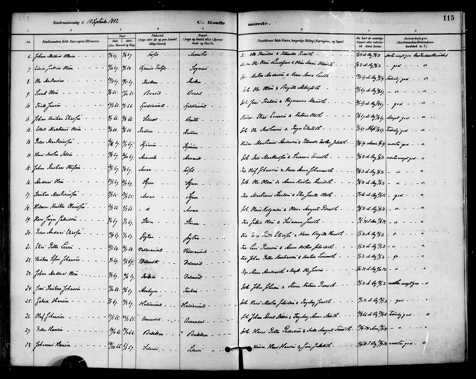 Ministerialprotokoller, klokkerbøker og fødselsregistre - Sør-Trøndelag, AV/SAT-A-1456/655/L0680: Parish register (official) no. 655A09, 1880-1894, p. 115