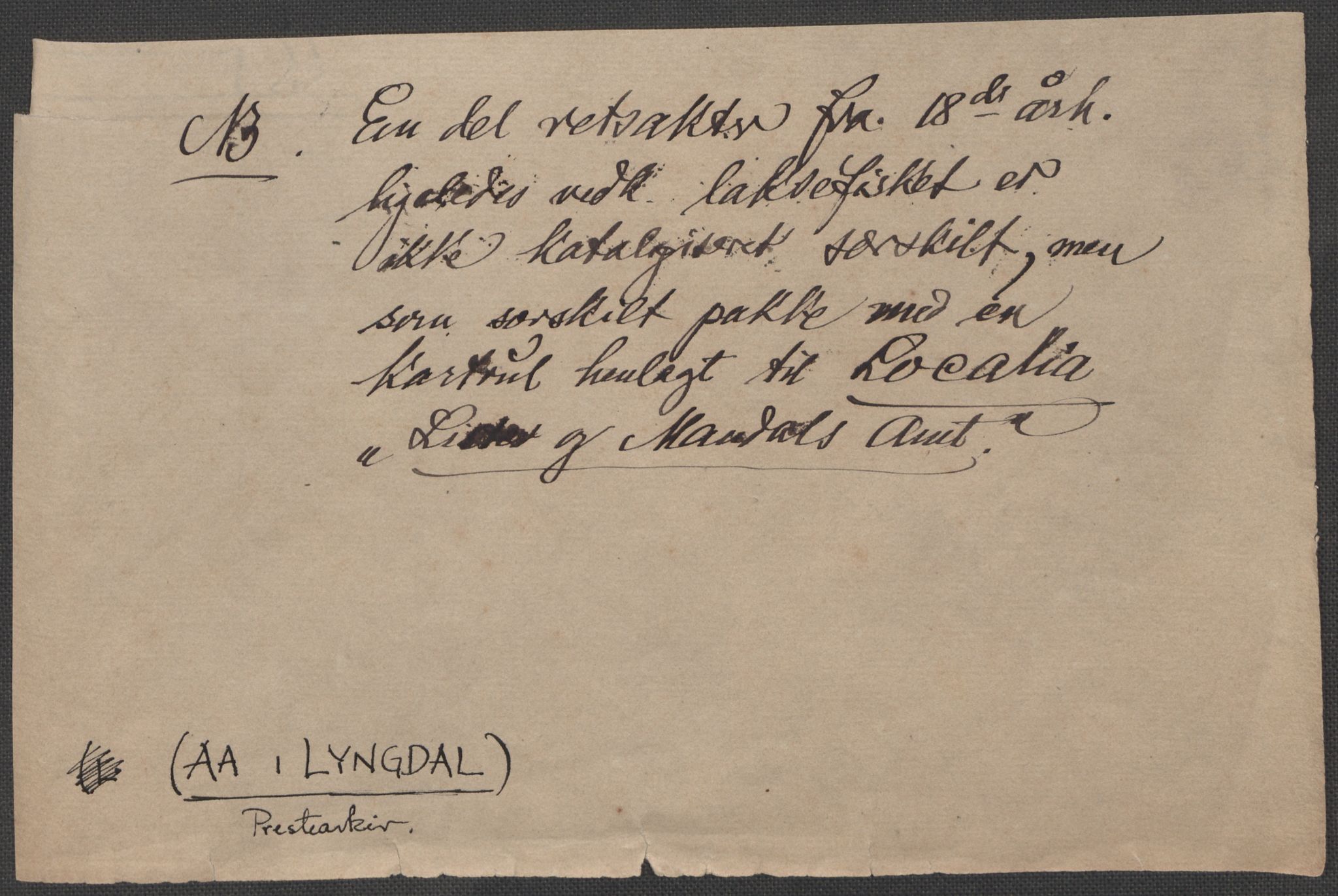 Riksarkivets diplomsamling, AV/RA-EA-5965/F15/L0032: Prestearkiv Vest-Agder, 1652-1741, p. 3