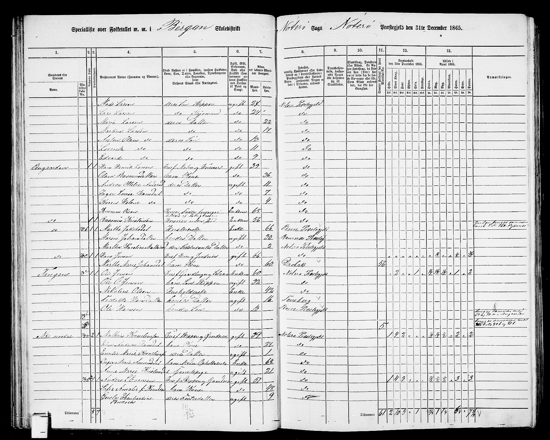 RA, 1865 census for Nøtterøy, 1865, p. 60