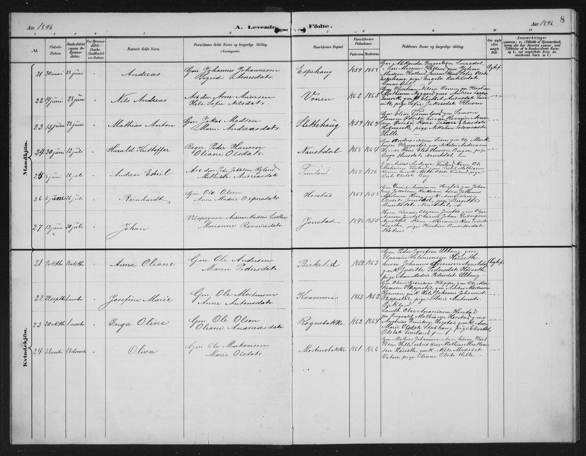 Førde sokneprestembete, AV/SAB-A-79901/H/Hab/Habd/L0004: Parish register (copy) no. D 4, 1896-1913, p. 8