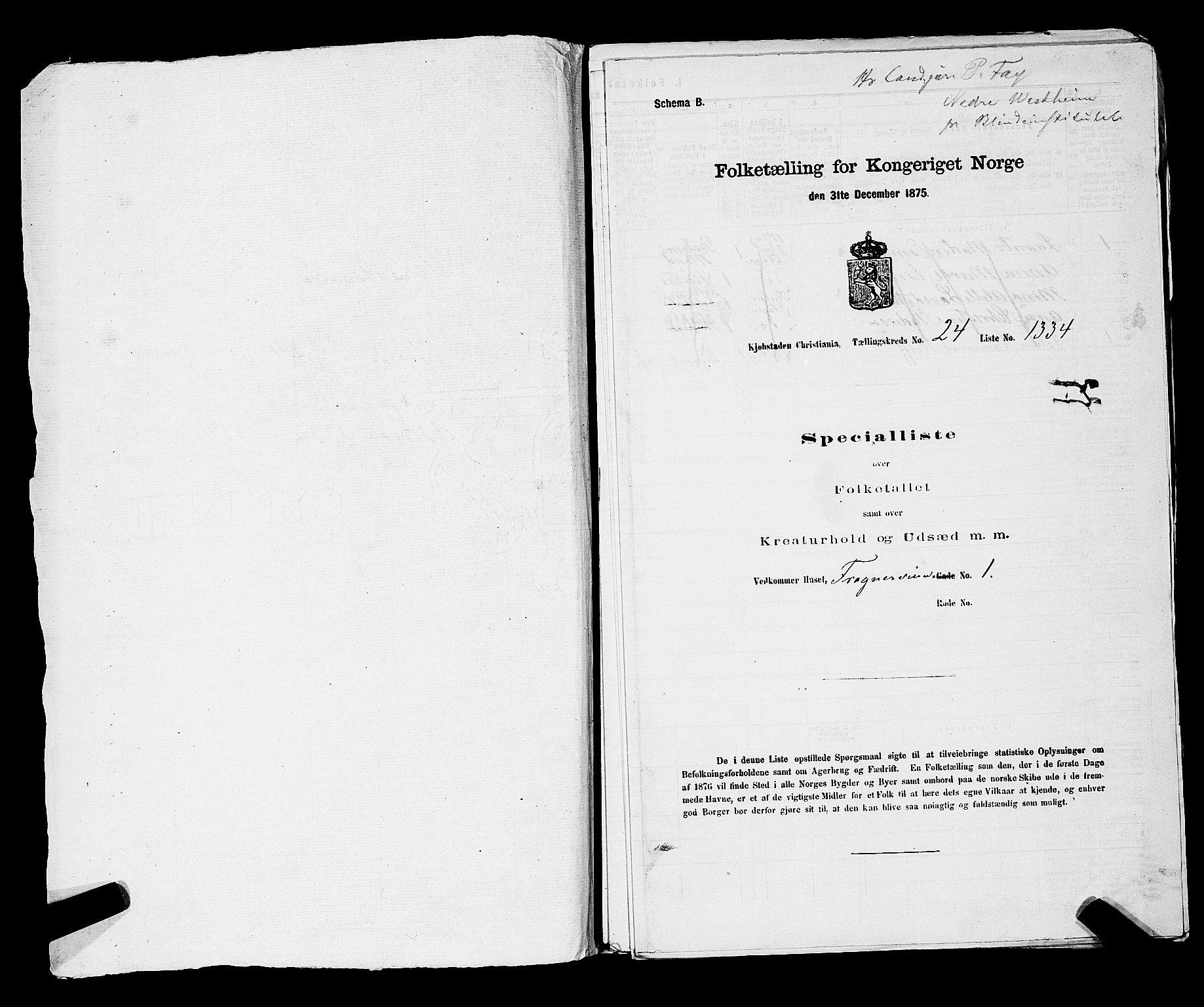 RA, 1875 census for 0301 Kristiania, 1875, p. 3943