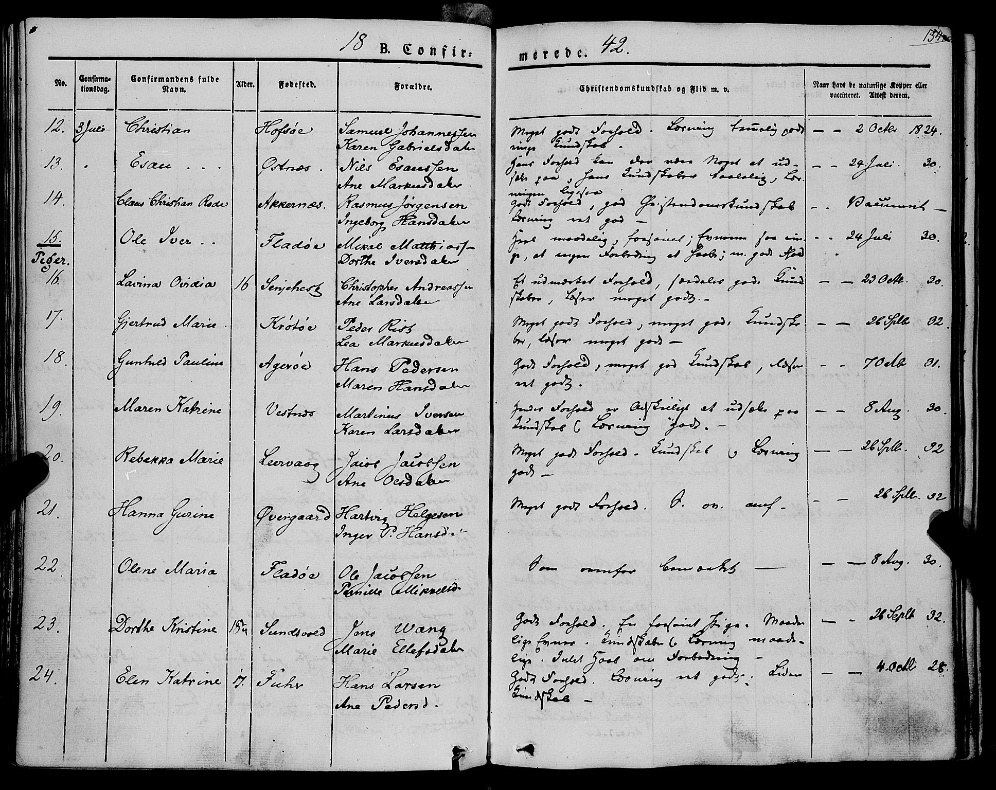Trondenes sokneprestkontor, SATØ/S-1319/H/Ha/L0009kirke: Parish register (official) no. 9, 1841-1852, p. 134