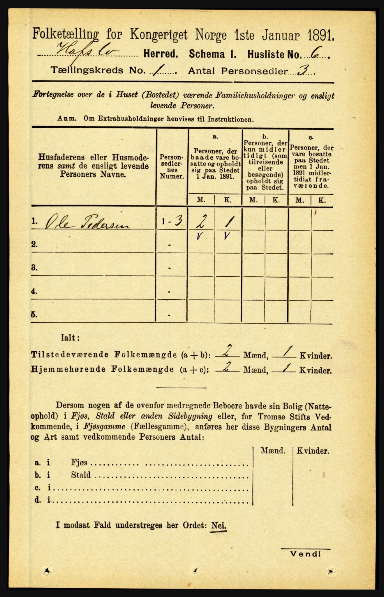 RA, 1891 census for 1425 Hafslo, 1891, p. 35