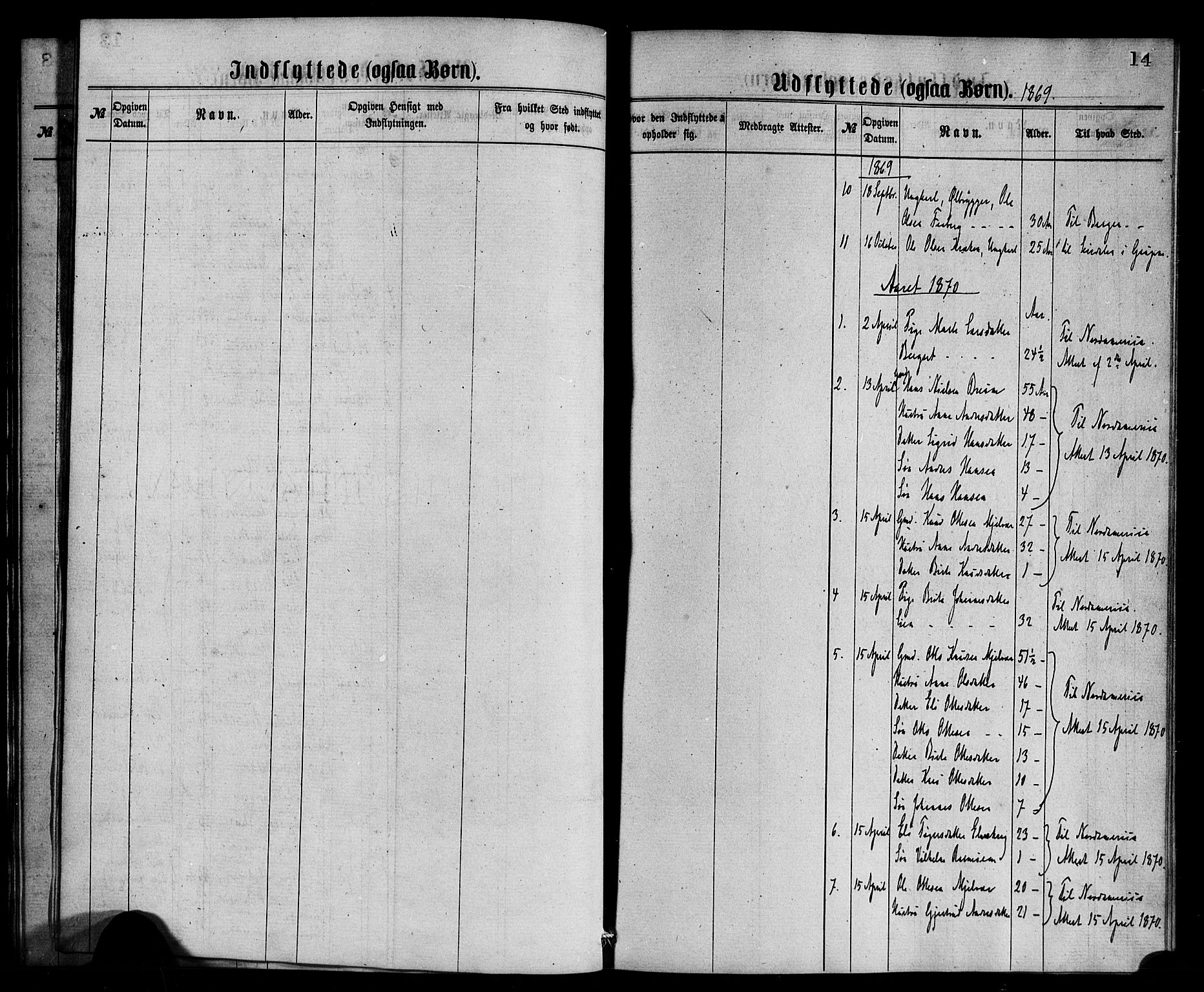Jostedal sokneprestembete, SAB/A-80601/H/Haa/Haaa/L0010: Parish register (official) no. A 10, 1864-1886, p. 14