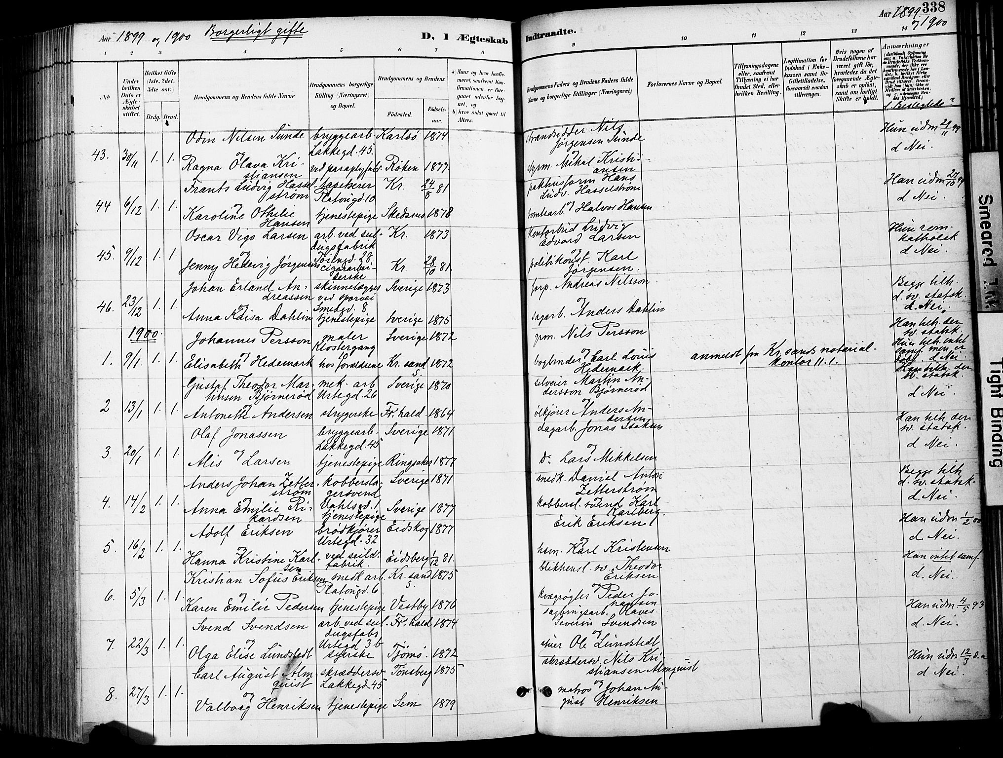 Grønland prestekontor Kirkebøker, SAO/A-10848/F/Fa/L0013: Parish register (official) no. 13, 1887-1906, p. 338