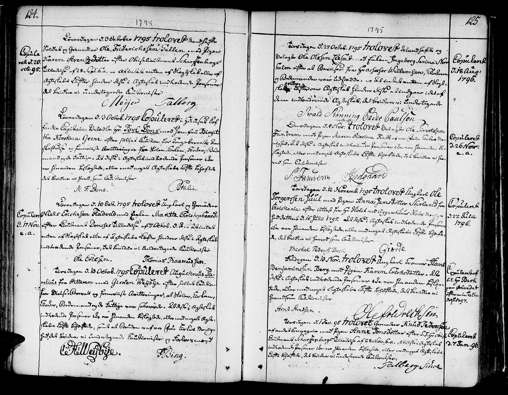 Ministerialprotokoller, klokkerbøker og fødselsregistre - Sør-Trøndelag, SAT/A-1456/602/L0105: Parish register (official) no. 602A03, 1774-1814, p. 124-125