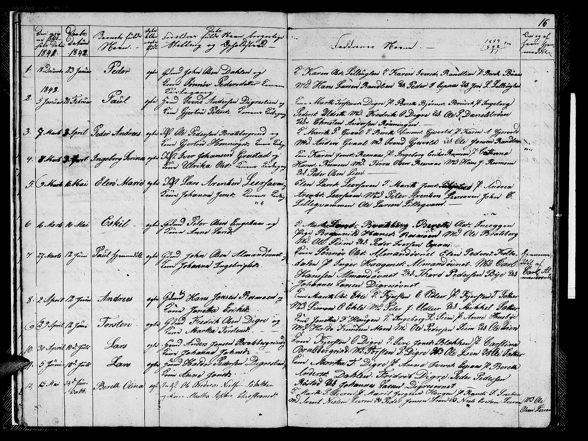 Ministerialprotokoller, klokkerbøker og fødselsregistre - Sør-Trøndelag, SAT/A-1456/608/L0338: Parish register (copy) no. 608C04, 1831-1843, p. 16
