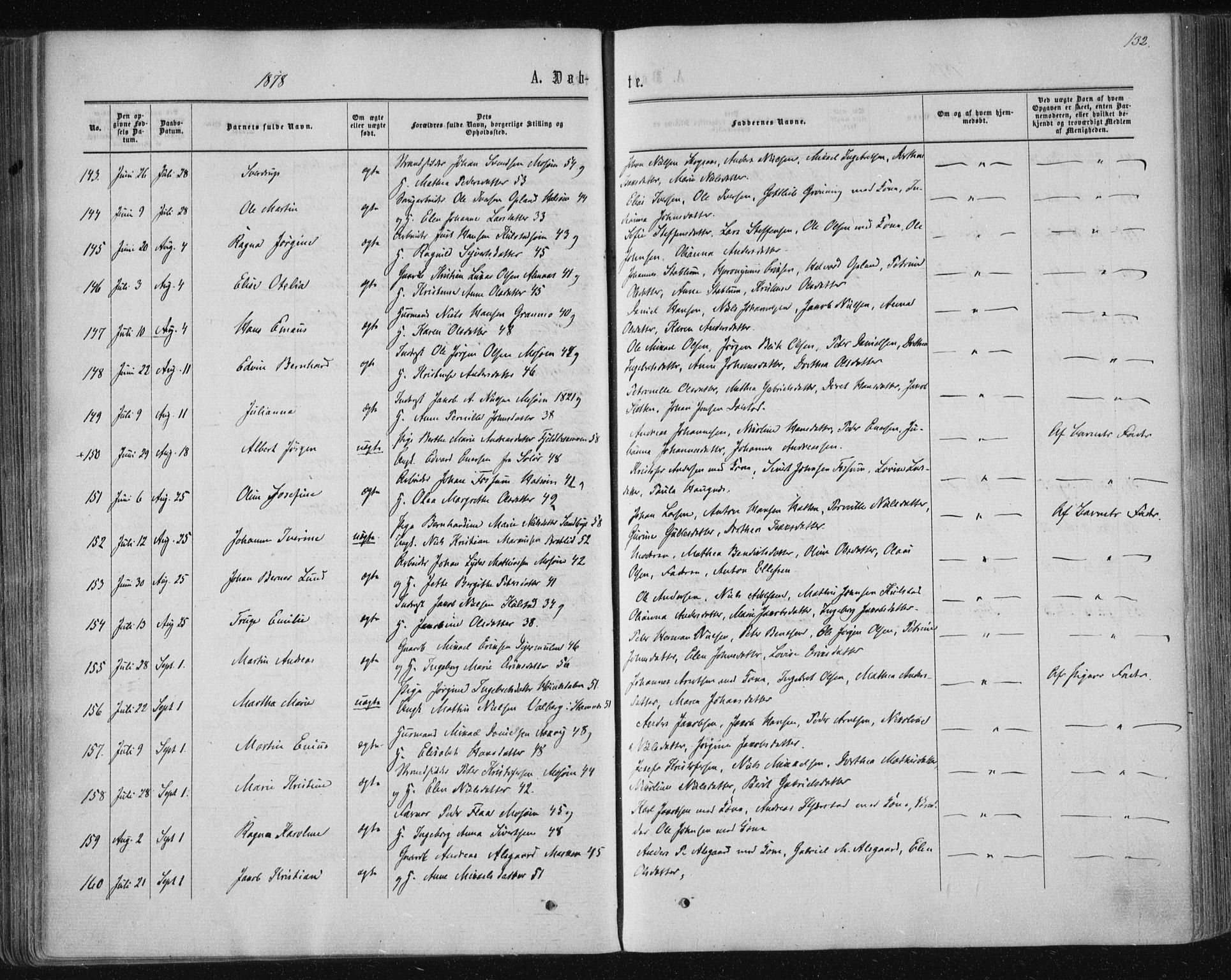 Ministerialprotokoller, klokkerbøker og fødselsregistre - Nordland, SAT/A-1459/820/L0294: Parish register (official) no. 820A15, 1866-1879, p. 132