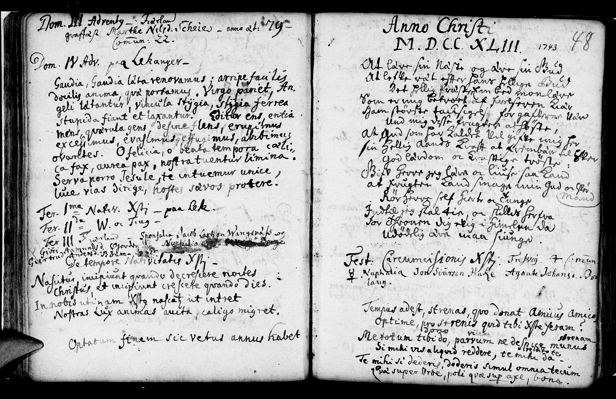 Leikanger sokneprestembete, SAB/A-81001: Parish register (official) no. A 2, 1735-1756, p. 48
