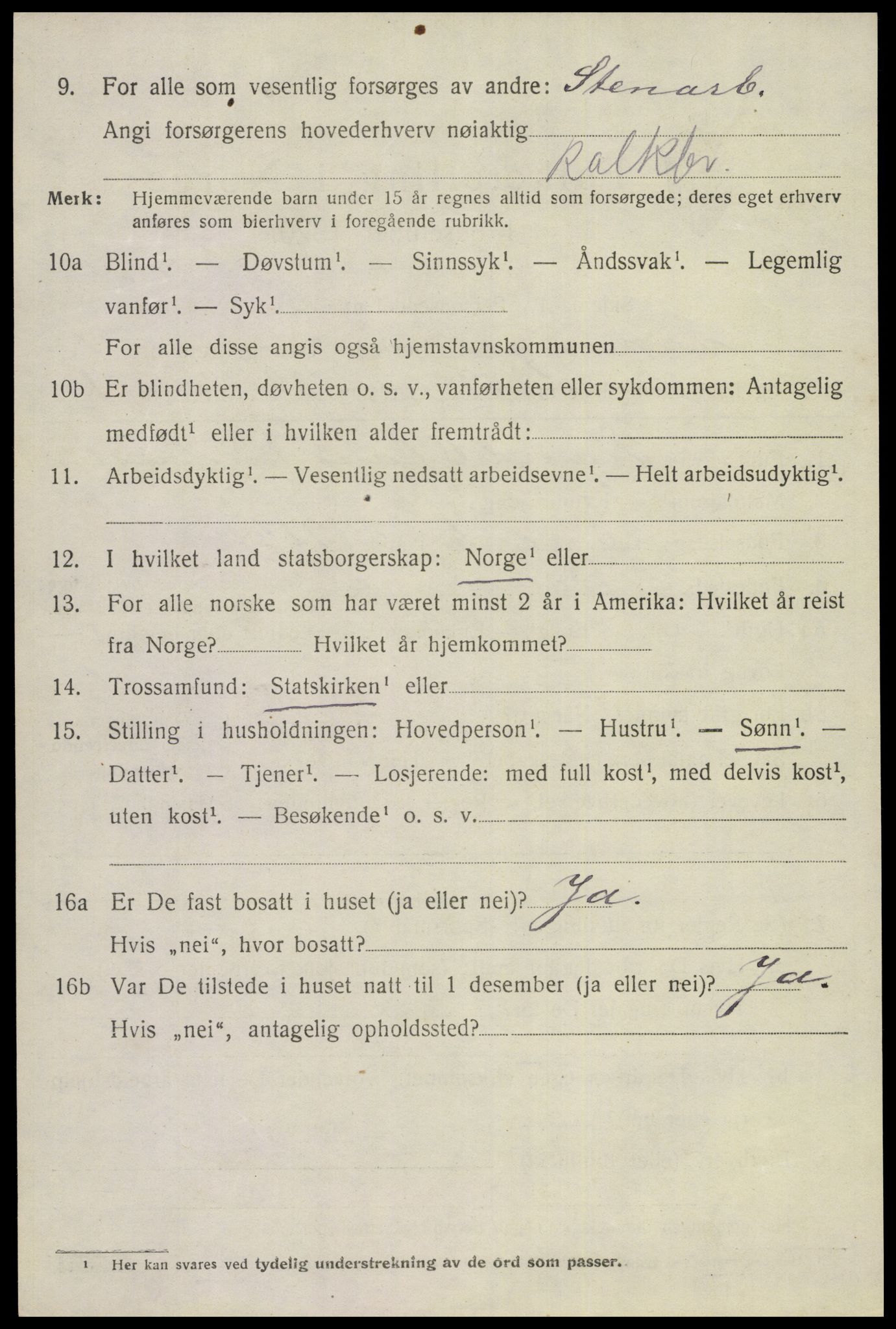 SAKO, 1920 census for Eidanger, 1920, p. 5423