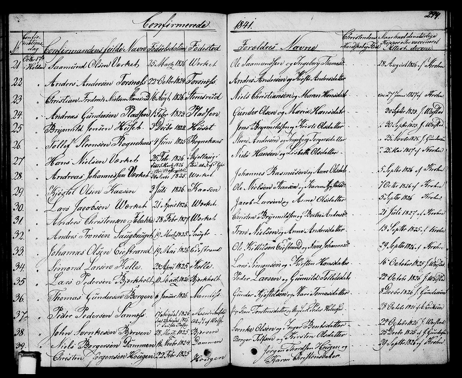 Holla kirkebøker, SAKO/A-272/G/Ga/L0002: Parish register (copy) no. I 2, 1830-1848, p. 294