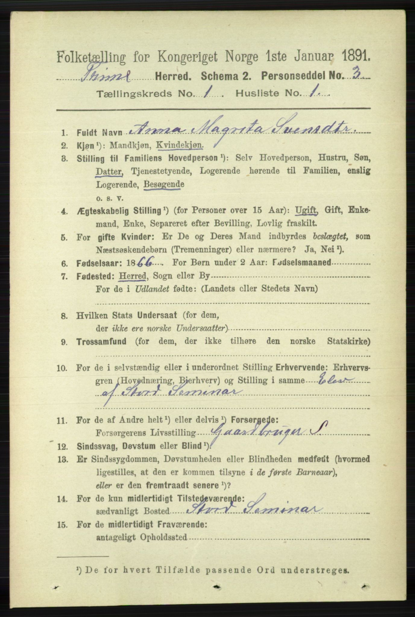 RA, 1891 census for 1121 Time, 1891, p. 107