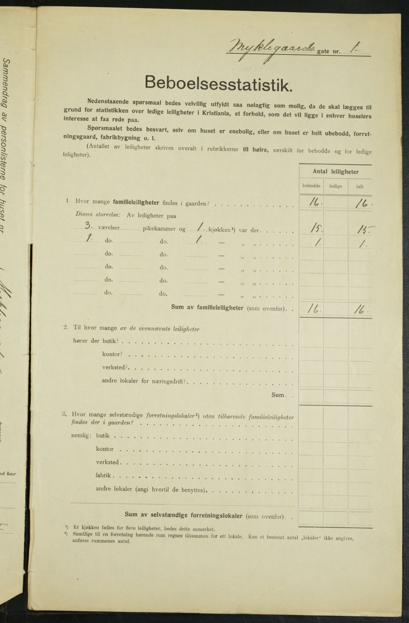 OBA, Municipal Census 1915 for Kristiania, 1915, p. 67622