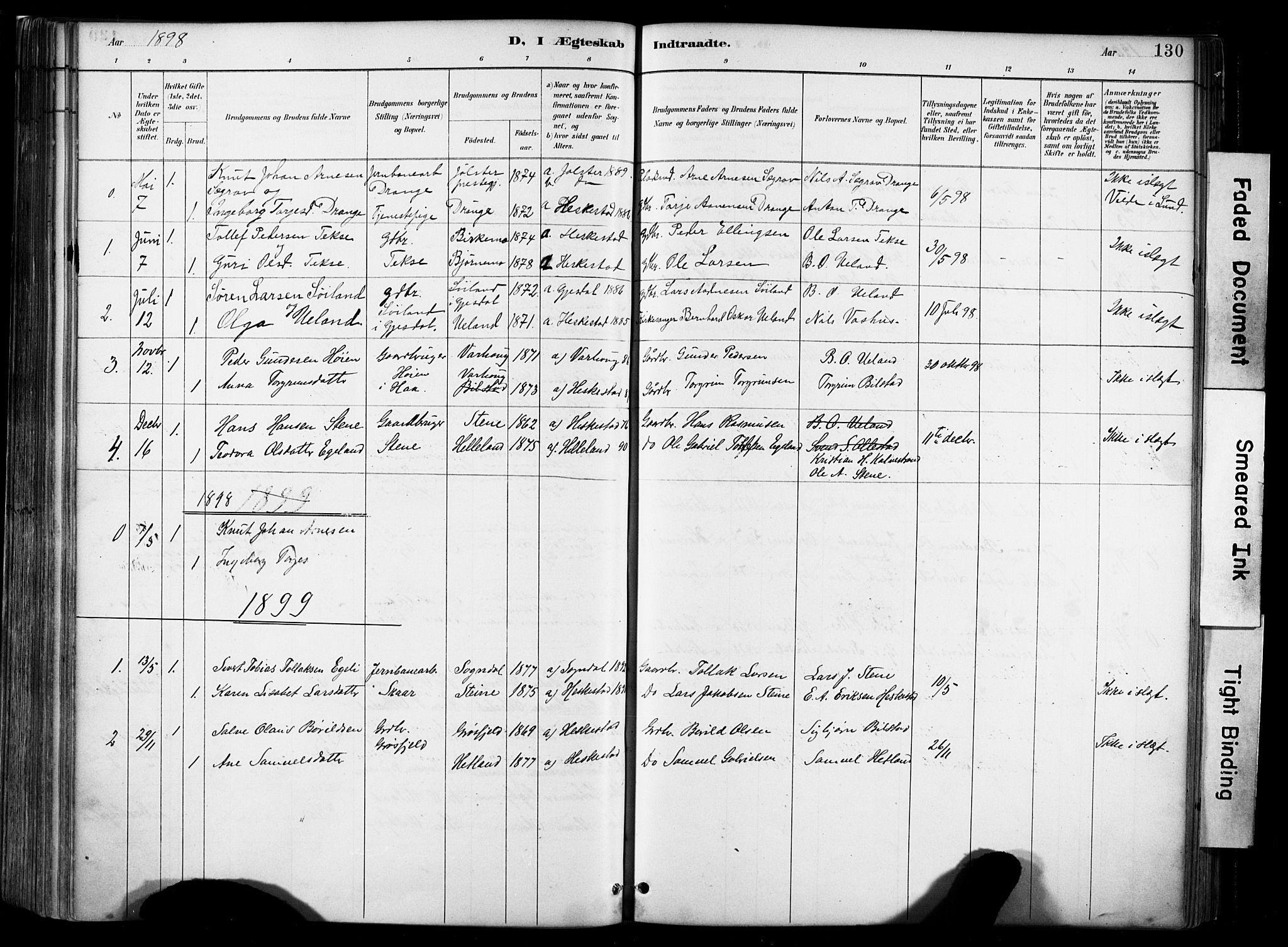 Lund sokneprestkontor, AV/SAST-A-101809/S06/L0012: Parish register (official) no. A 11, 1887-1921, p. 130