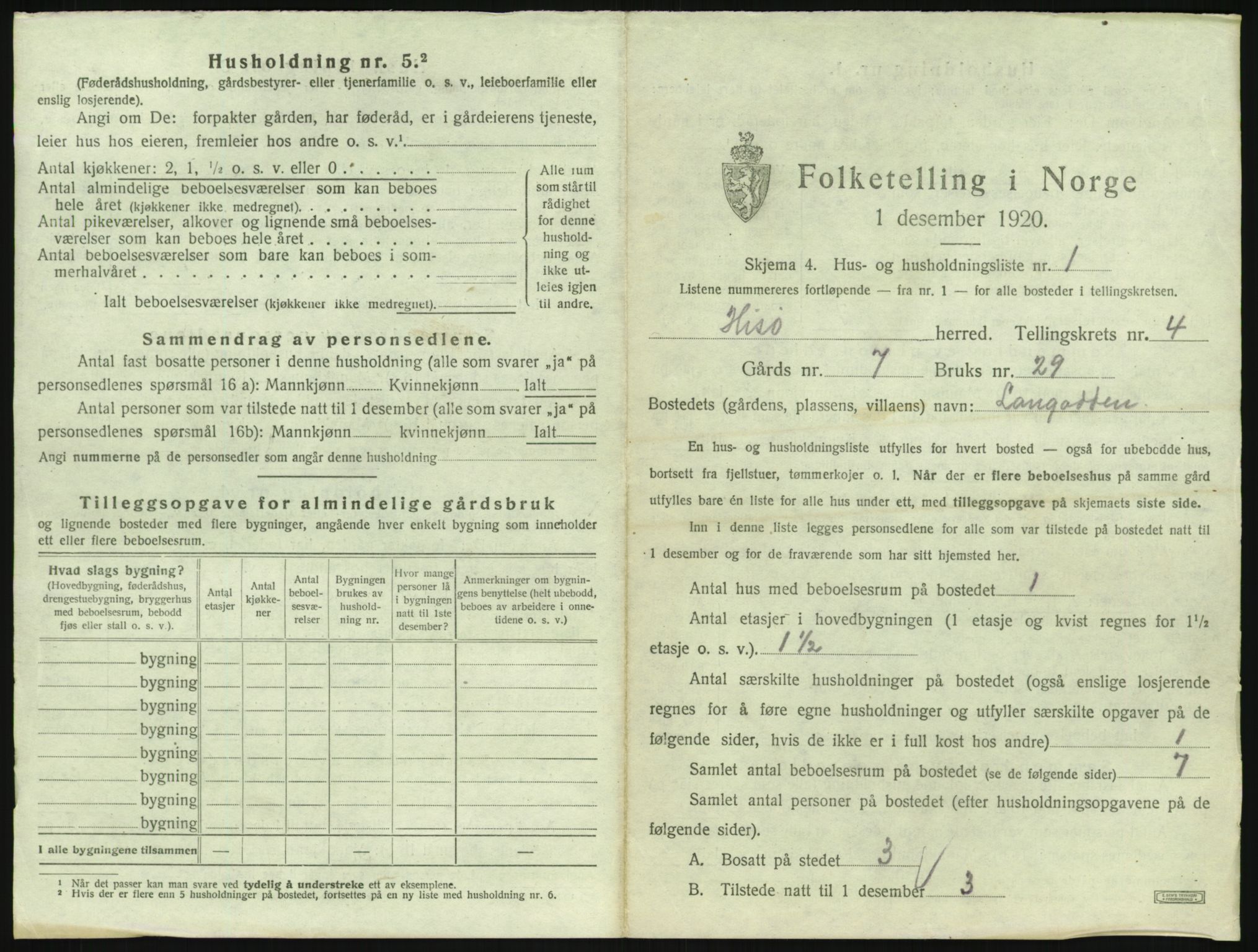 SAK, 1920 census for Hisøy, 1920, p. 914