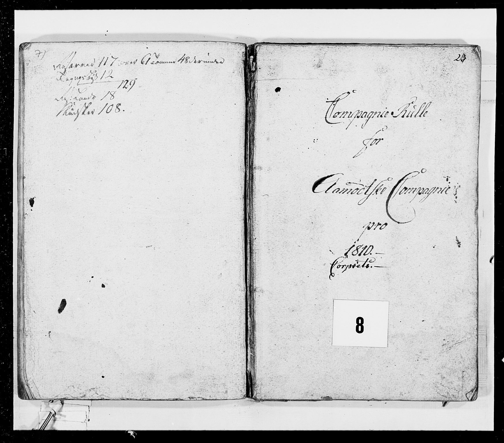 Generalitets- og kommissariatskollegiet, Det kongelige norske kommissariatskollegium, AV/RA-EA-5420/E/Eh/L0026: Skiløperkompaniene, 1805-1810, p. 397