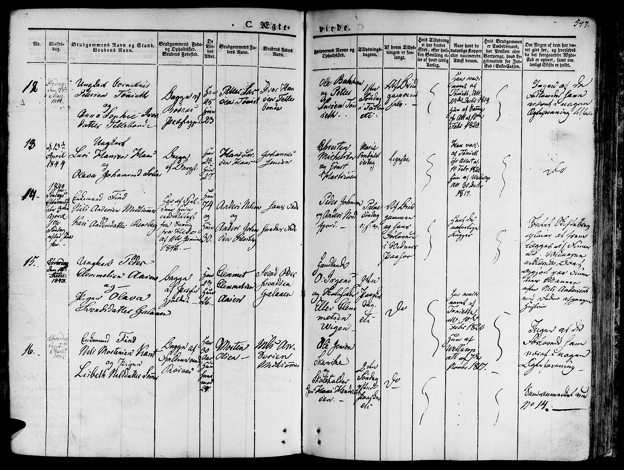 Ministerialprotokoller, klokkerbøker og fødselsregistre - Sør-Trøndelag, SAT/A-1456/681/L0930: Parish register (official) no. 681A08, 1829-1844, p. 547