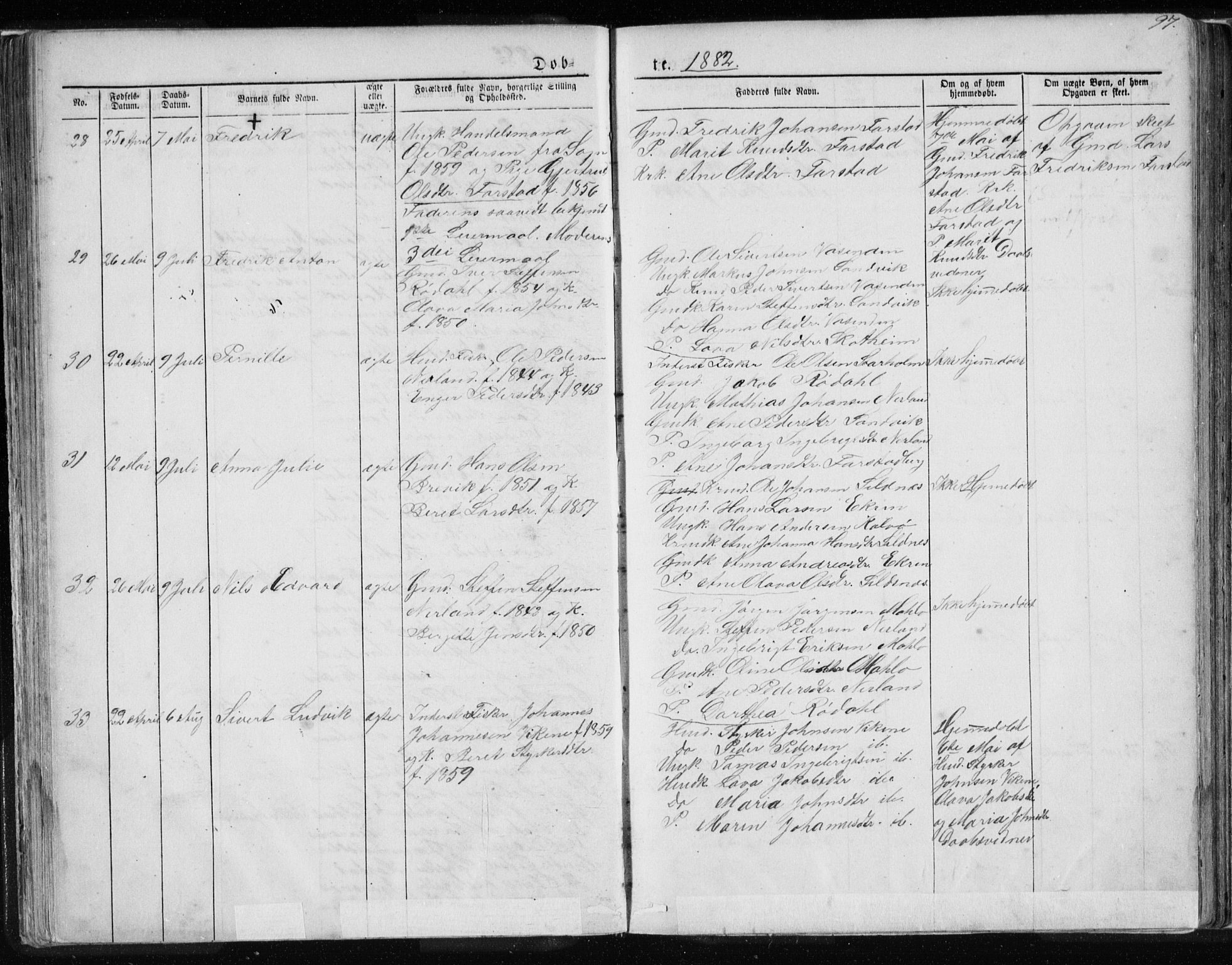 Ministerialprotokoller, klokkerbøker og fødselsregistre - Møre og Romsdal, AV/SAT-A-1454/567/L0782: Parish register (copy) no. 567C02, 1867-1886, p. 97