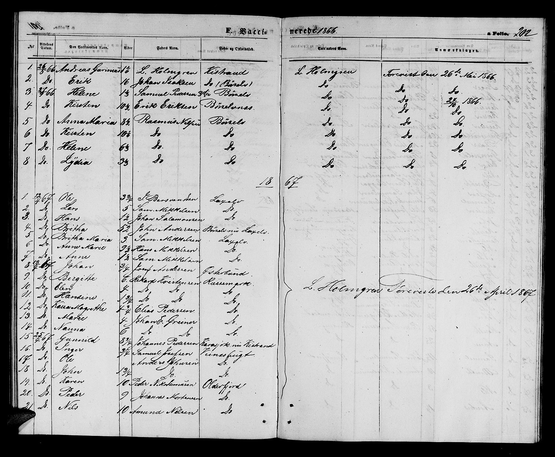 Kistrand/Porsanger sokneprestembete, AV/SATØ-S-1351/H/Hb/L0002.klokk: Parish register (copy) no. 2, 1862-1873, p. 202