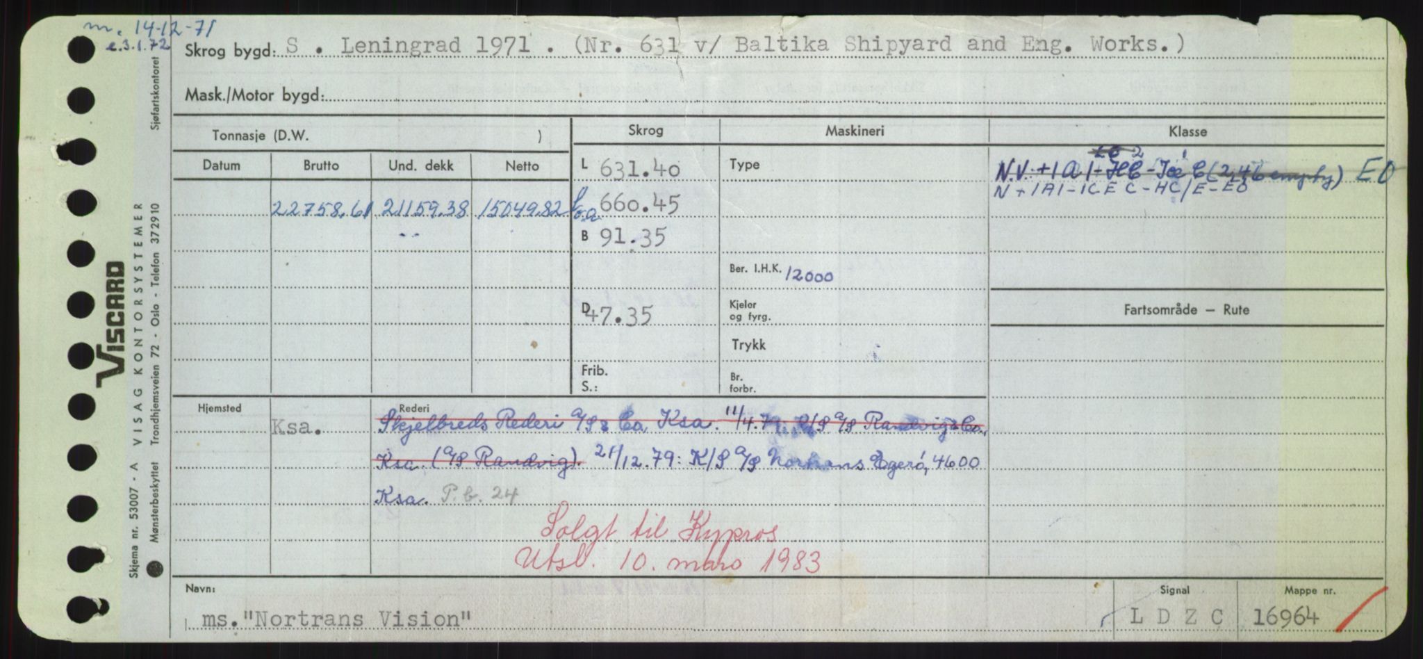 Sjøfartsdirektoratet med forløpere, Skipsmålingen, RA/S-1627/H/Hd/L0027: Fartøy, Norhop-Nør, p. 229