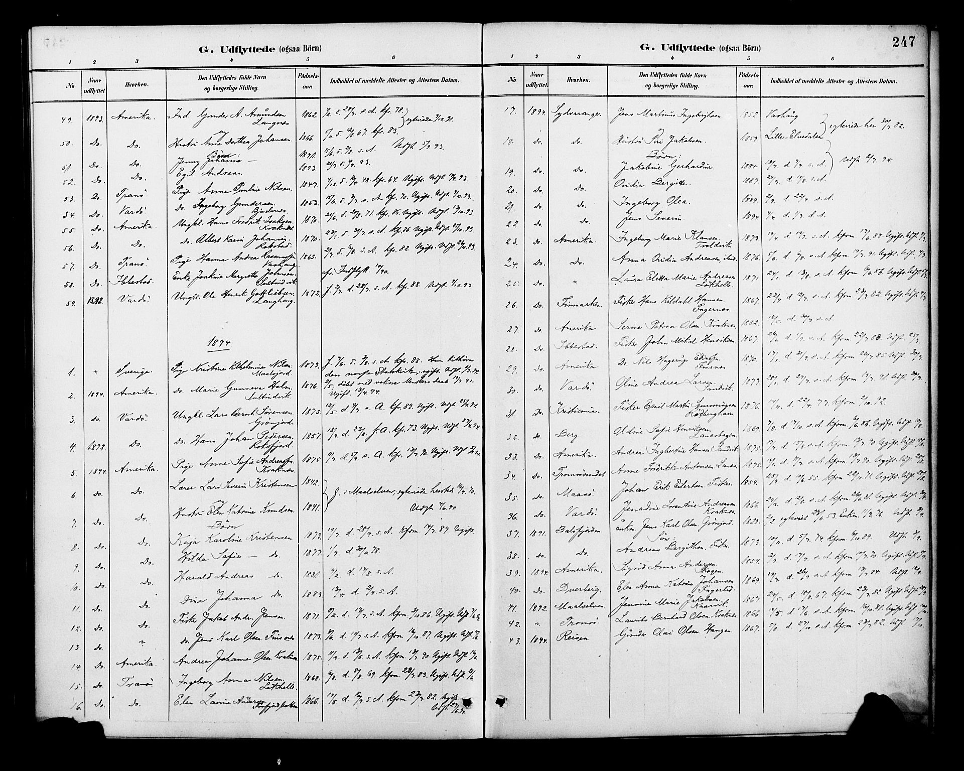 Lenvik sokneprestembete, SATØ/S-1310/H/Ha/Haa/L0013kirke: Parish register (official) no. 13, 1890-1898, p. 247