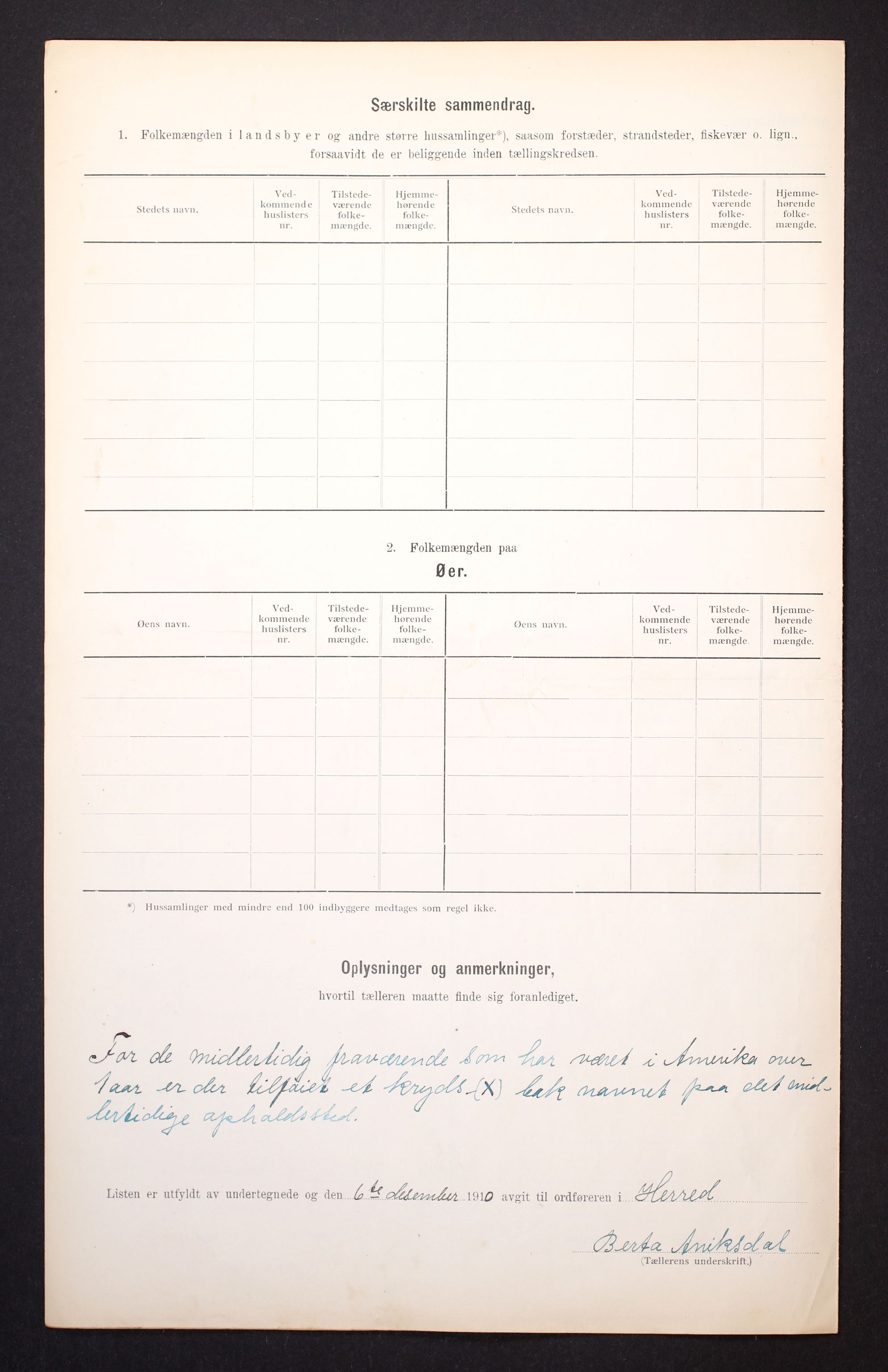 RA, 1910 census for Herad, 1910, p. 9