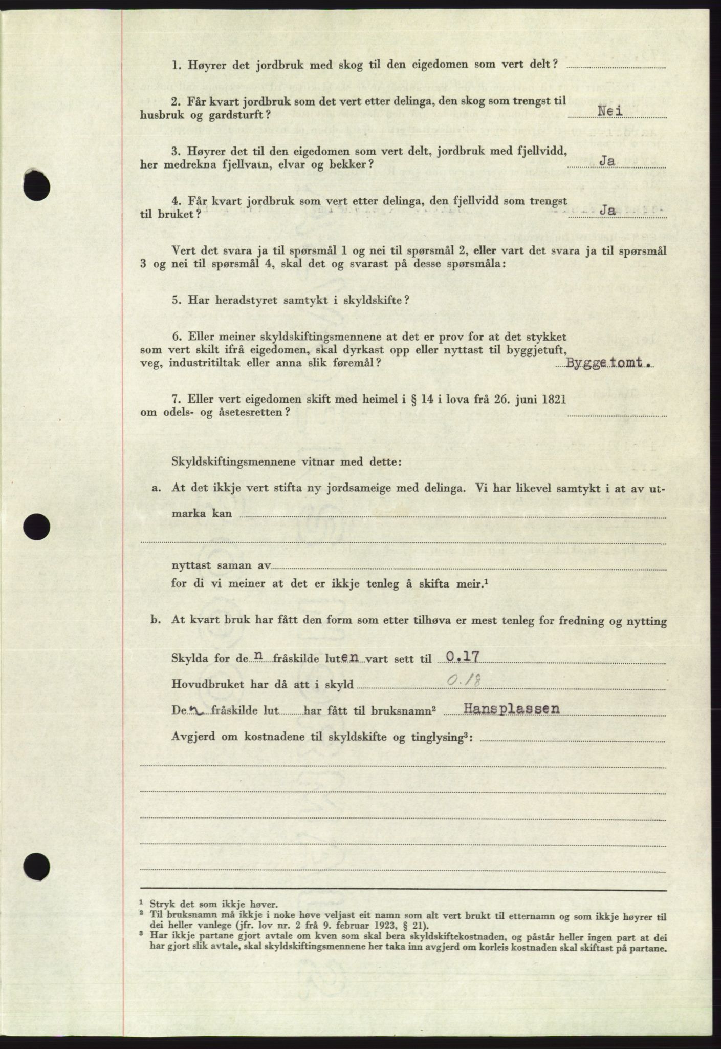 Søre Sunnmøre sorenskriveri, AV/SAT-A-4122/1/2/2C/L0110: Mortgage book no. 36A, 1958-1958, Diary no: : 1785/1958