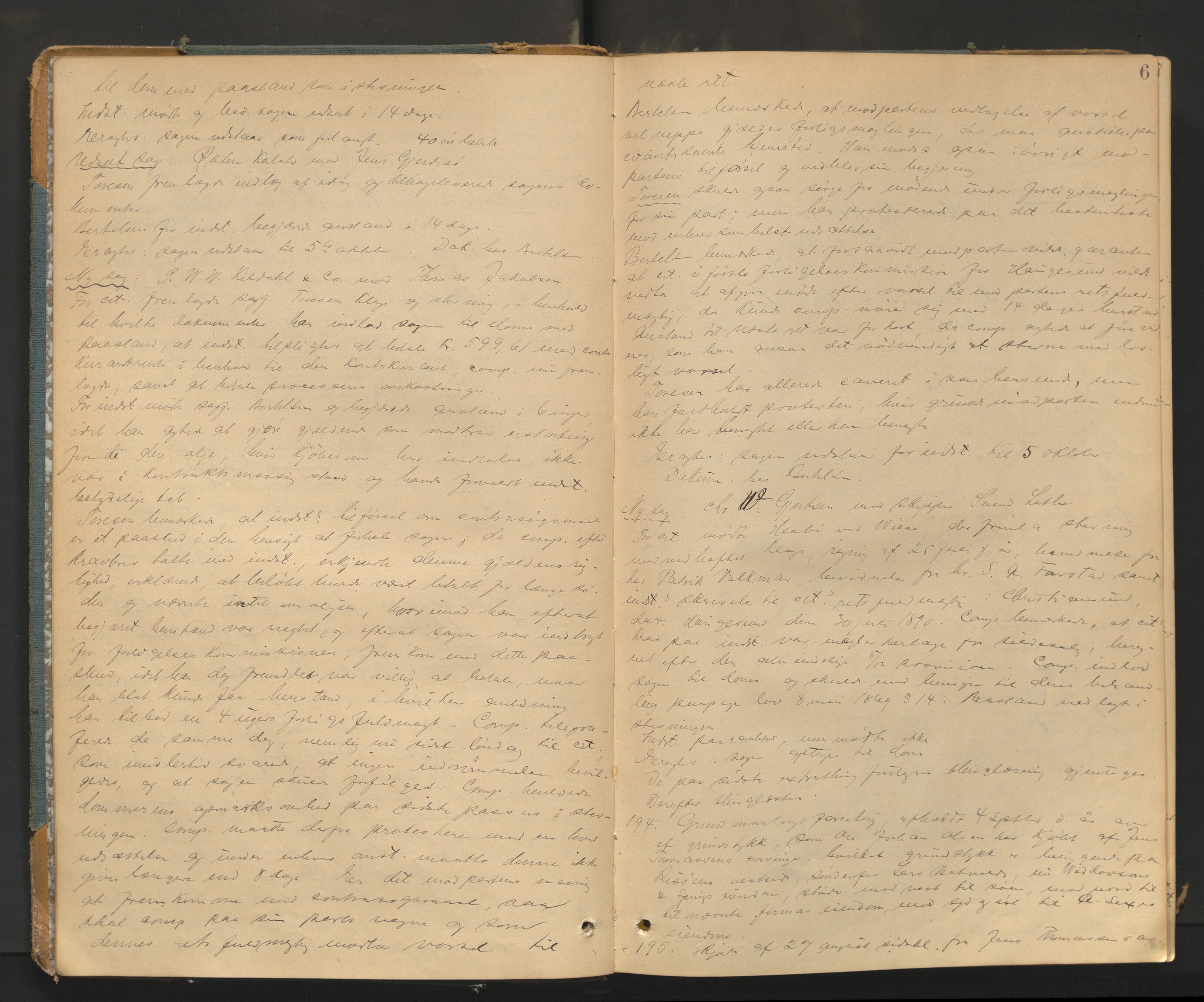 Haugesund tingrett, AV/SAST-A-101415/01/V/VA/L0005: Bytingsprotokoll, 1891-1895, p. 6