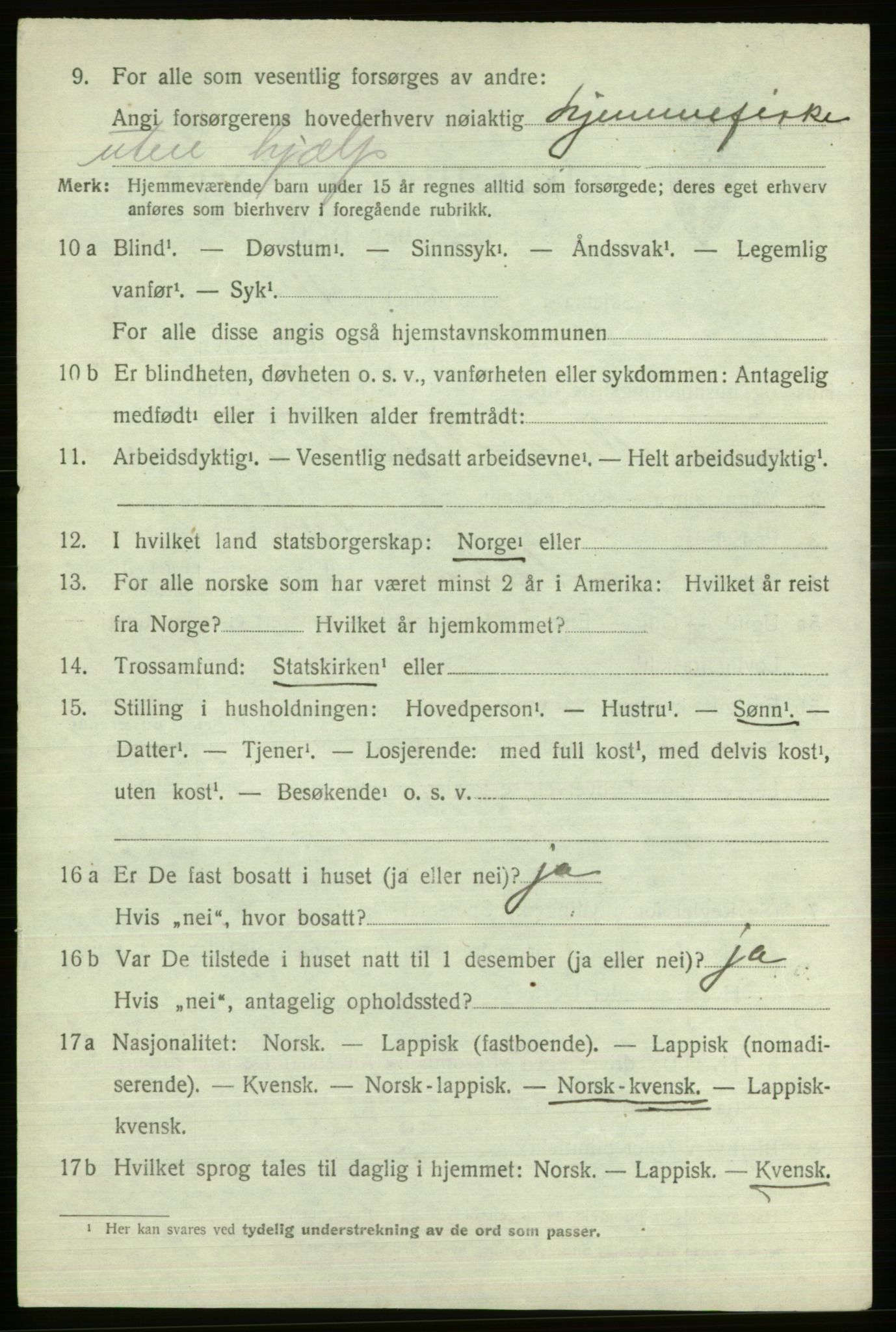 SATØ, 1920 census for Alta, 1920, p. 6040