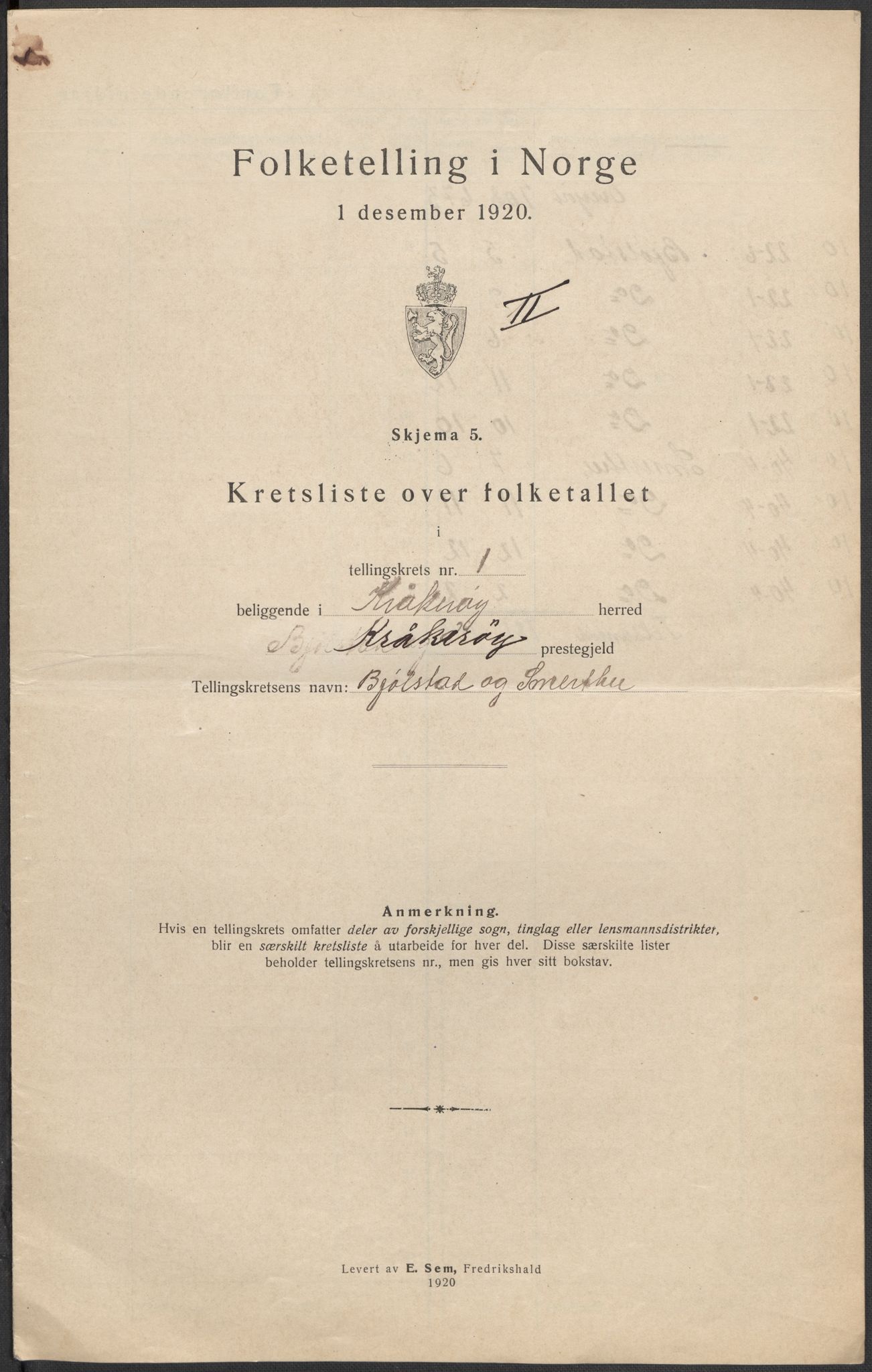 SAO, 1920 census for Kråkerøy, 1920, p. 8