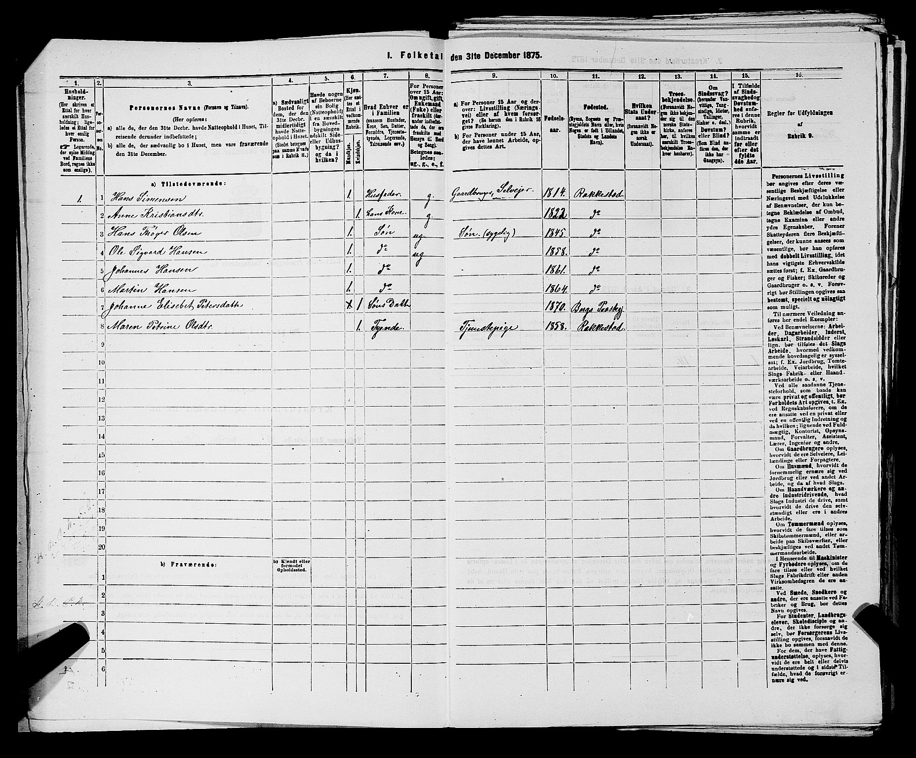 RA, 1875 census for 0128P Rakkestad, 1875, p. 739