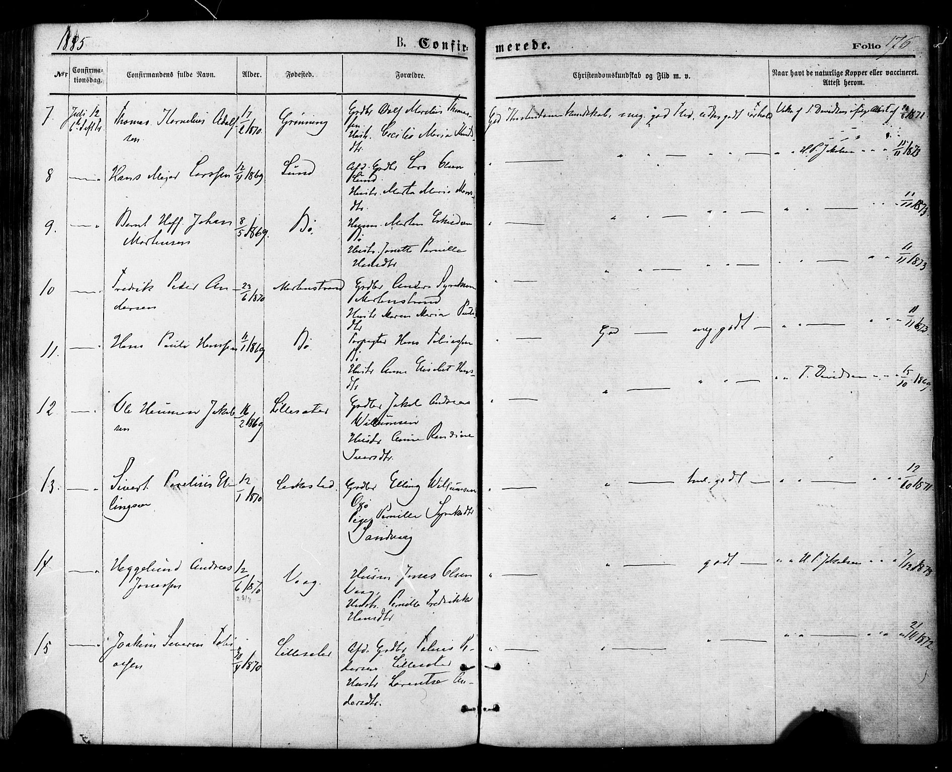 Ministerialprotokoller, klokkerbøker og fødselsregistre - Nordland, AV/SAT-A-1459/855/L0802: Parish register (official) no. 855A10, 1875-1886, p. 176