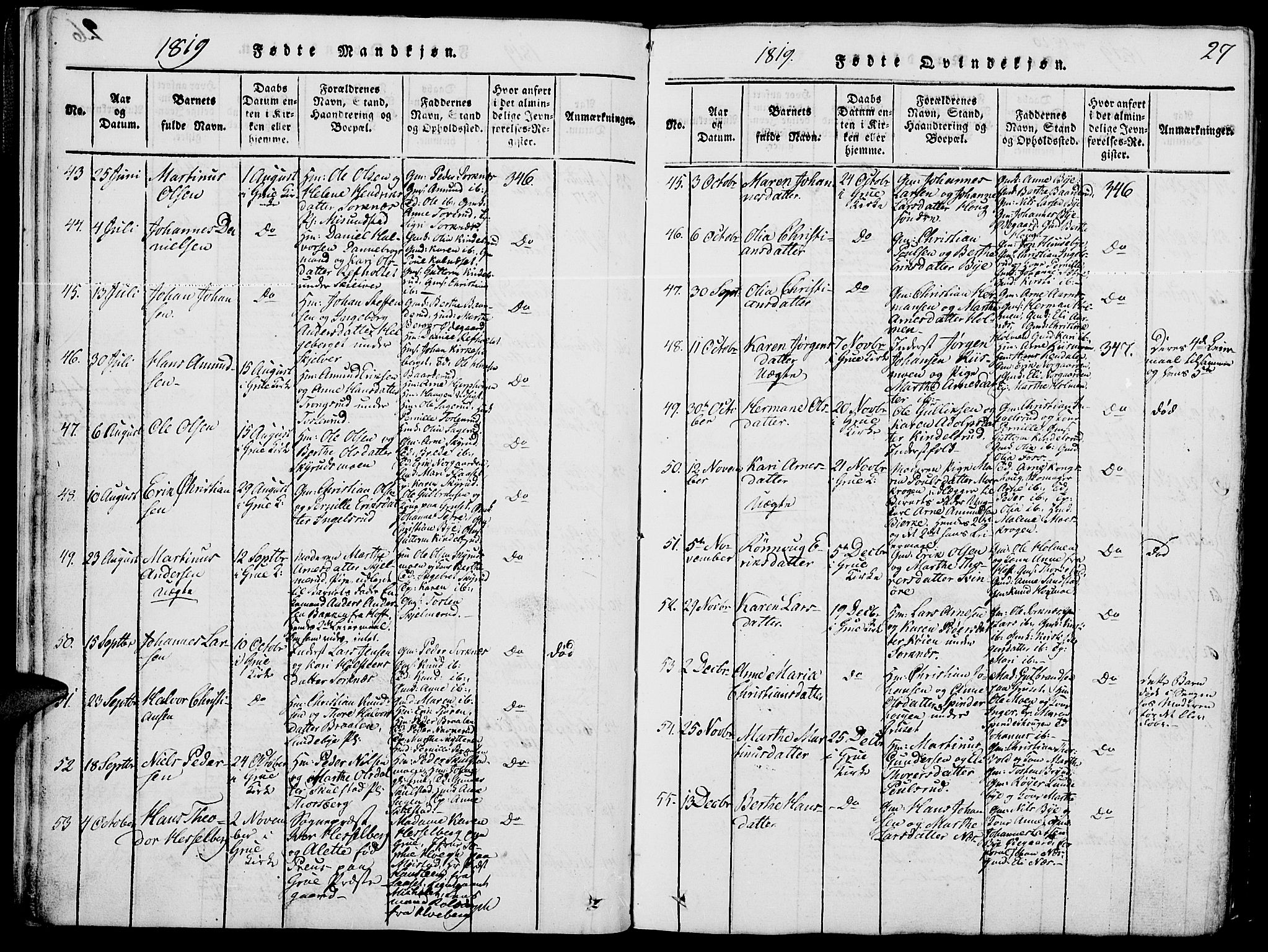 Grue prestekontor, AV/SAH-PREST-036/H/Ha/Hab/L0002: Parish register (copy) no. 2, 1815-1841, p. 27