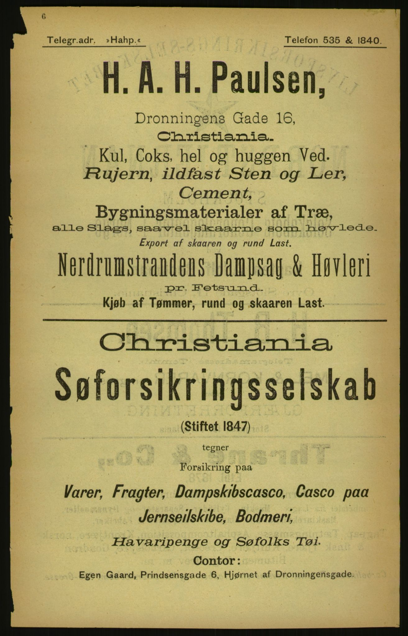 Kristiania/Oslo adressebok, PUBL/-, 1900, p. 6